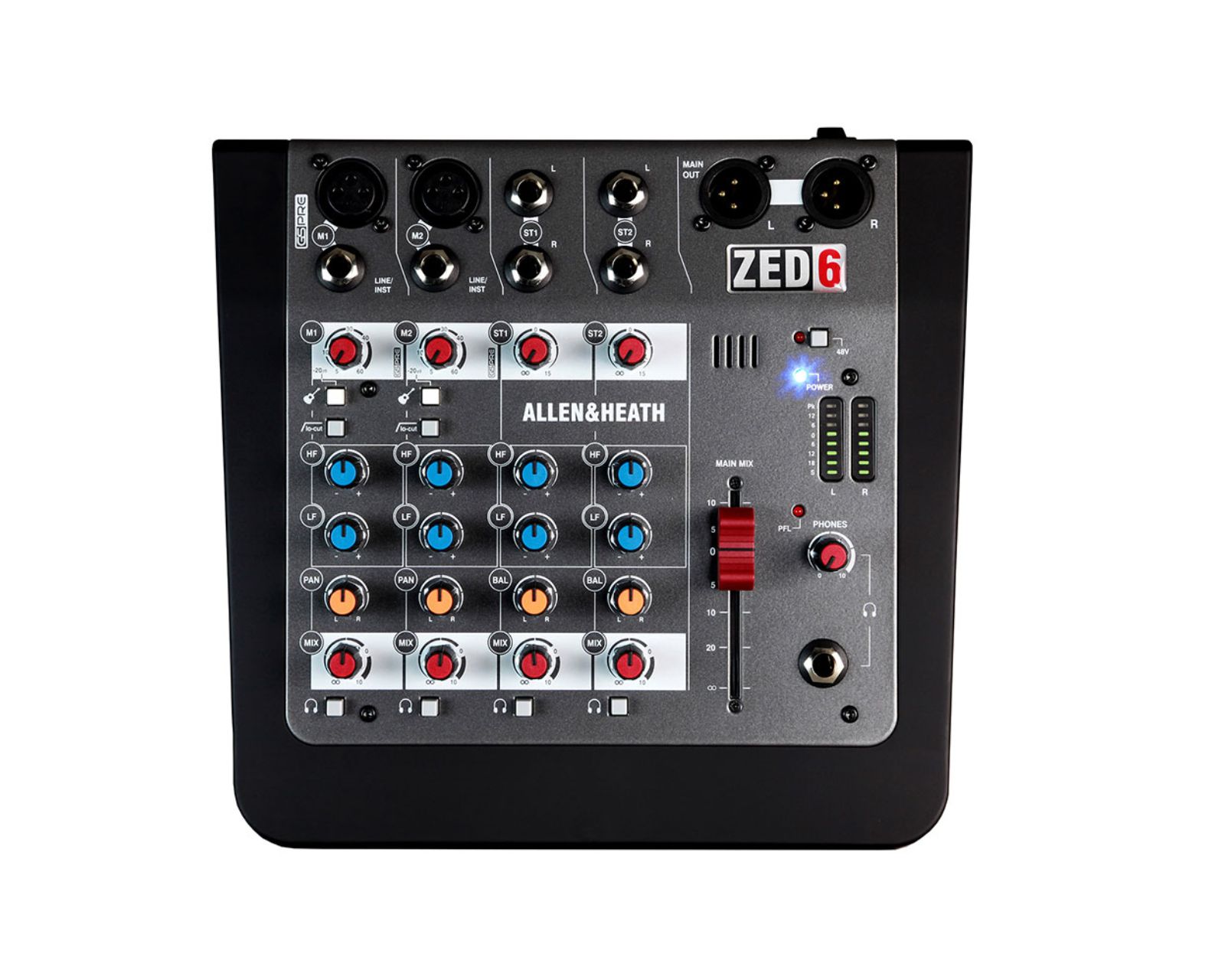 Foto 2 pulgar | Mezcladora Pasiva Allen and Heath Zed-6 color Negro Fuente Phantom/6 Ch