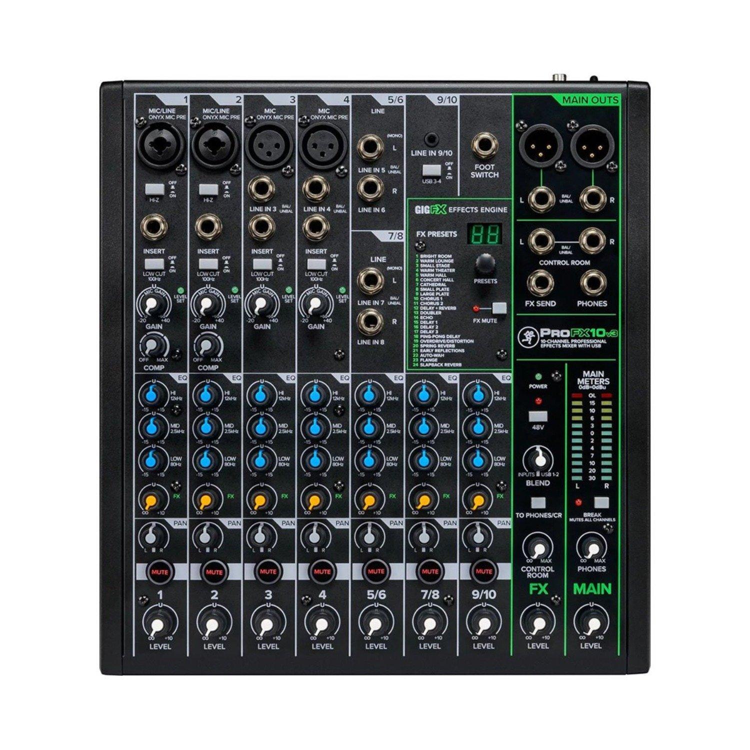 Mezcladora Análoga MACKIE PROFX10V3 Color Negro con FX USB
