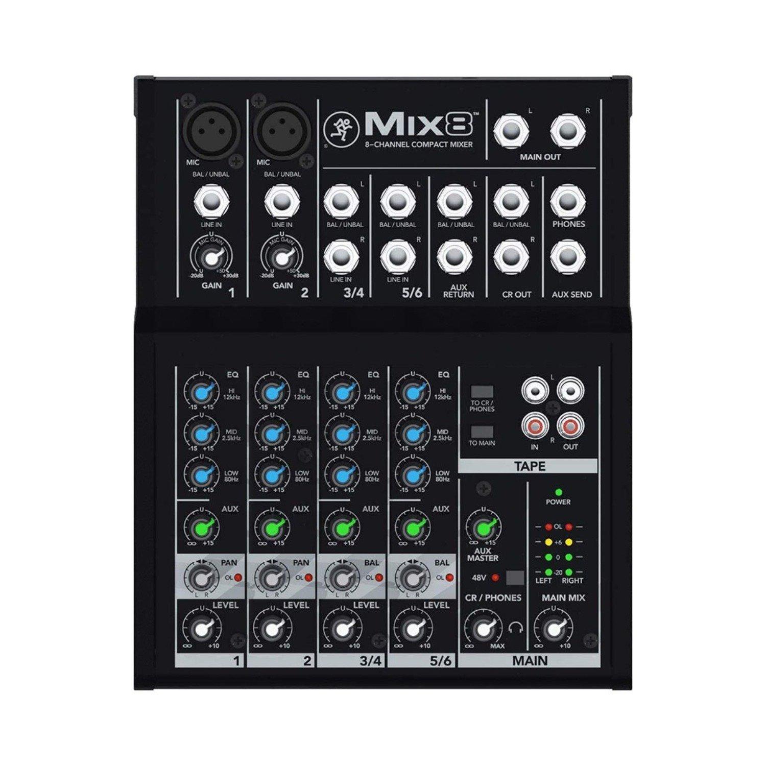 Mezcladora Compacta Mackie Mix8 color Negro de 8 Canales