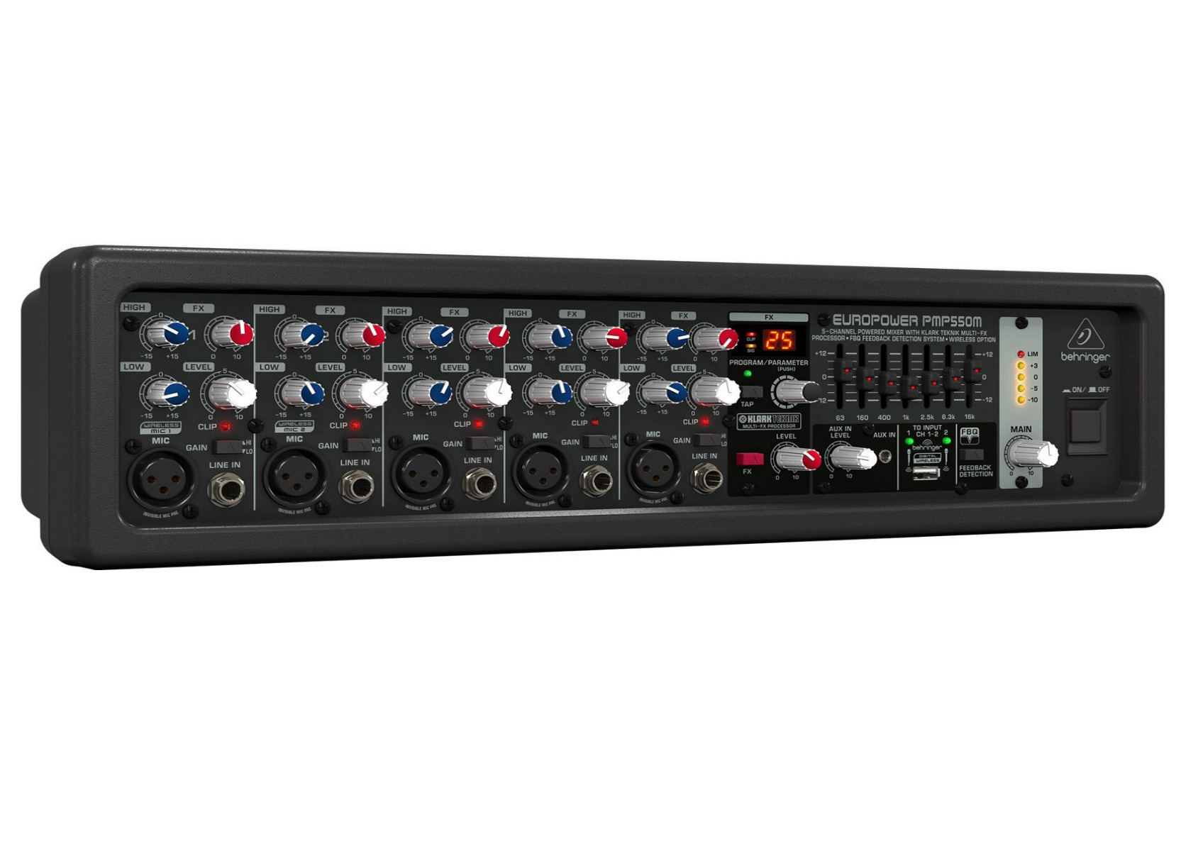 Foto 2 pulgar | Mezcladora Amplificada Behringer de 5 Canales Modelo Pmp550m