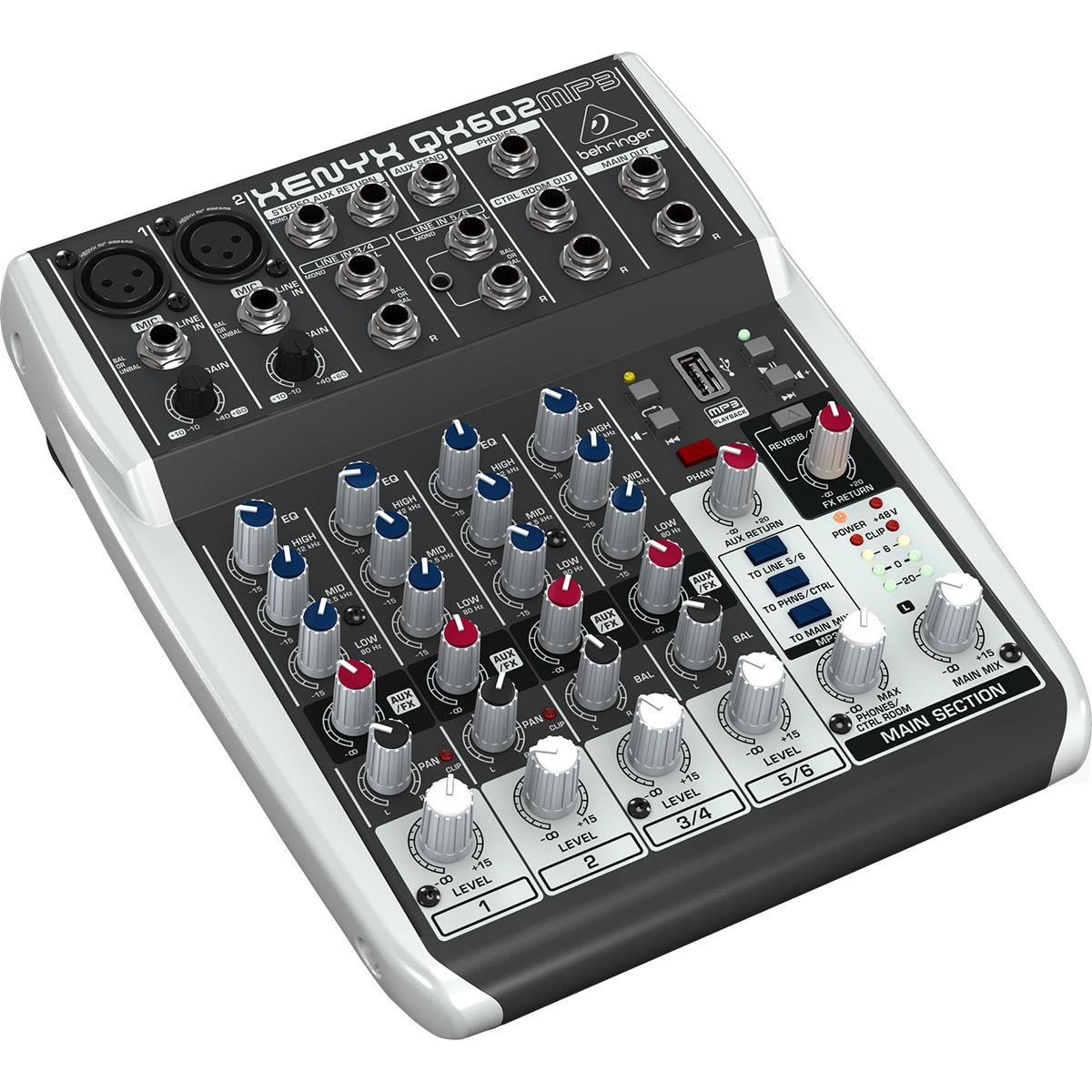 Mezcladora Behringer Qx602mp3 Compacta de Audio