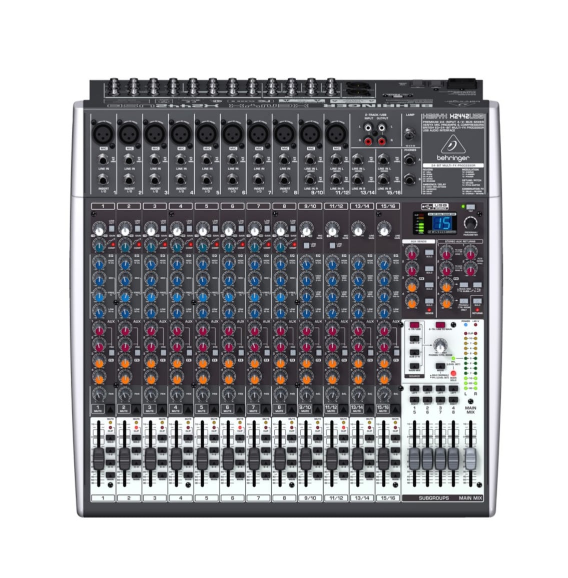 Mezcladora Análoga de 24 Canales Profesional Behringer X2442usb color Negro $10,456