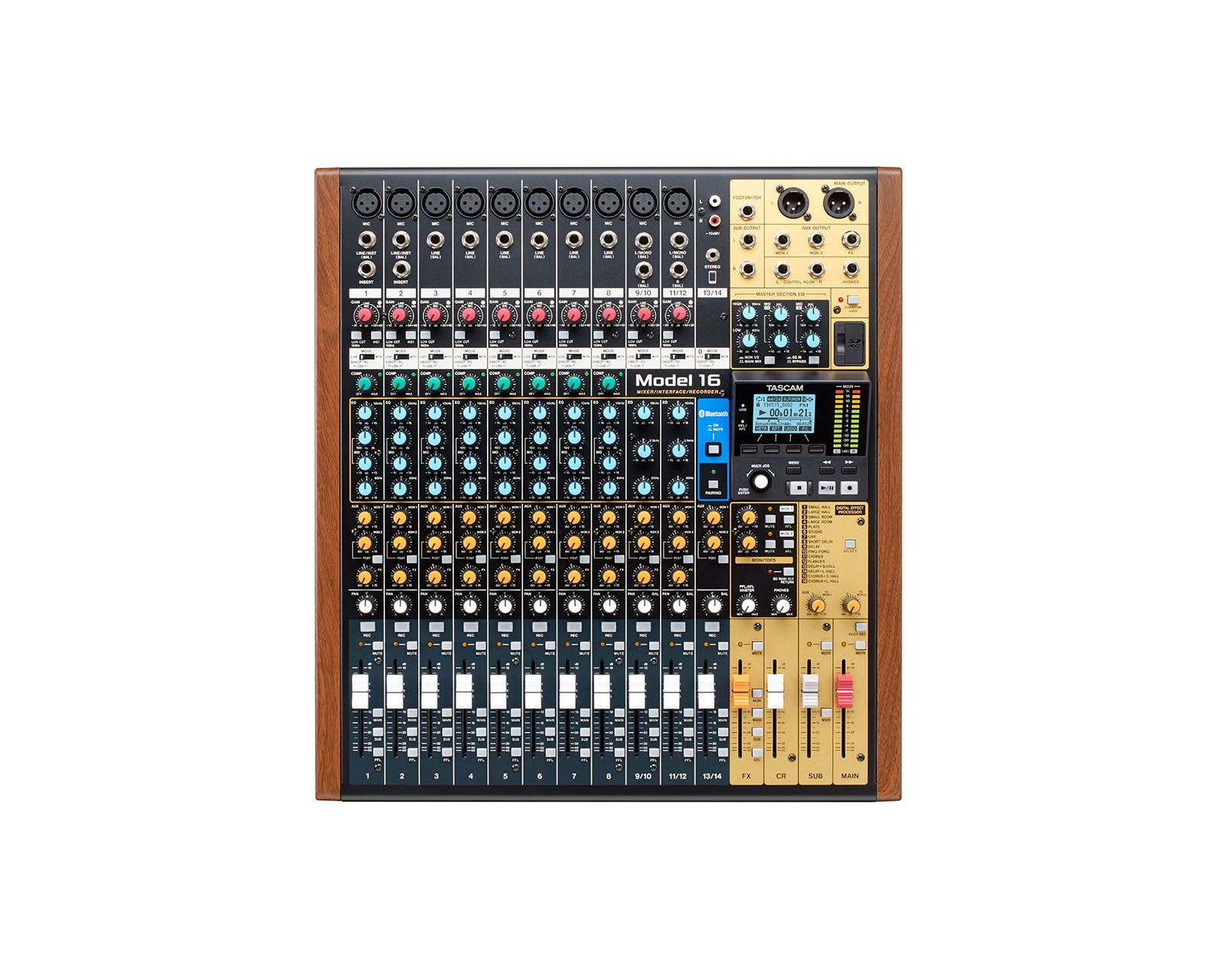 Mezcladora Pasiva Tascam Model 16 Bluetooth USB 14 Entradas