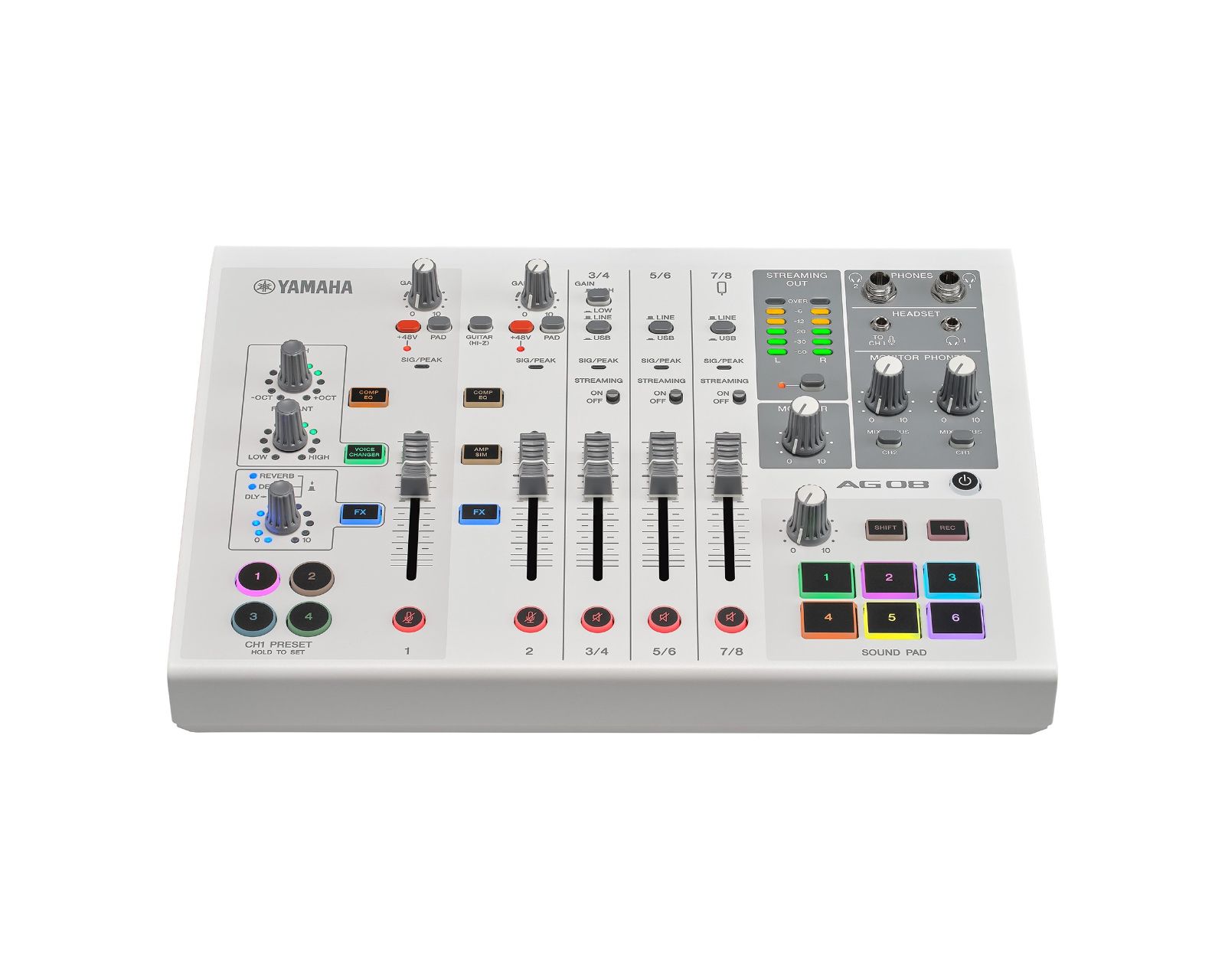 Mezcladora Yamaha Ag08b Negro/8 Canales/android/ios/+48v