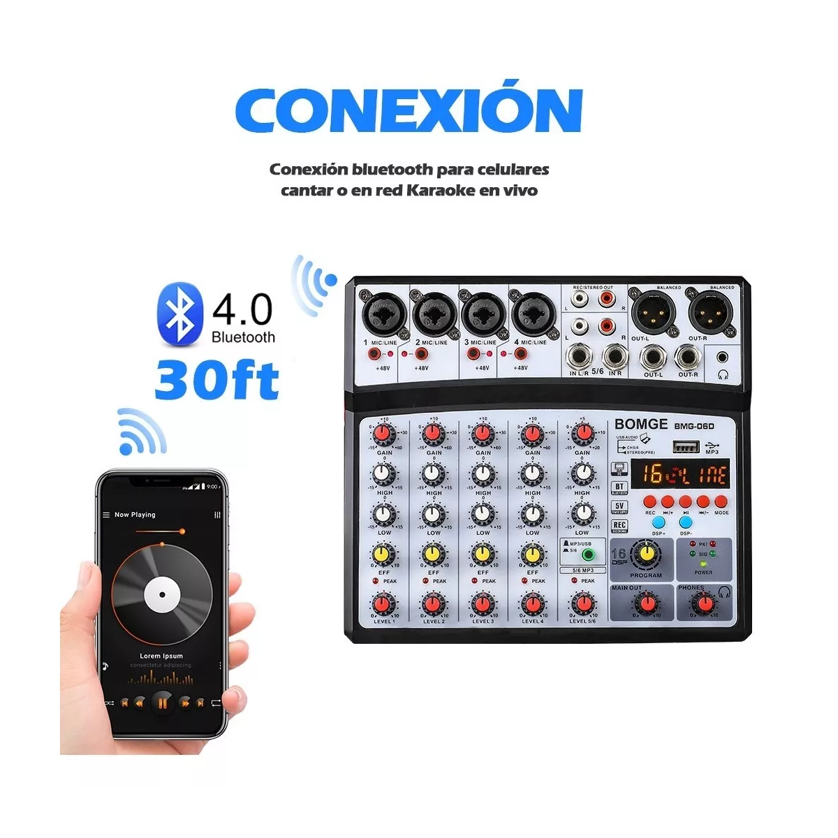 Foto 4 pulgar | Mezcladora de Audio Eo Safe Imports Esi6414 con Bluetooth