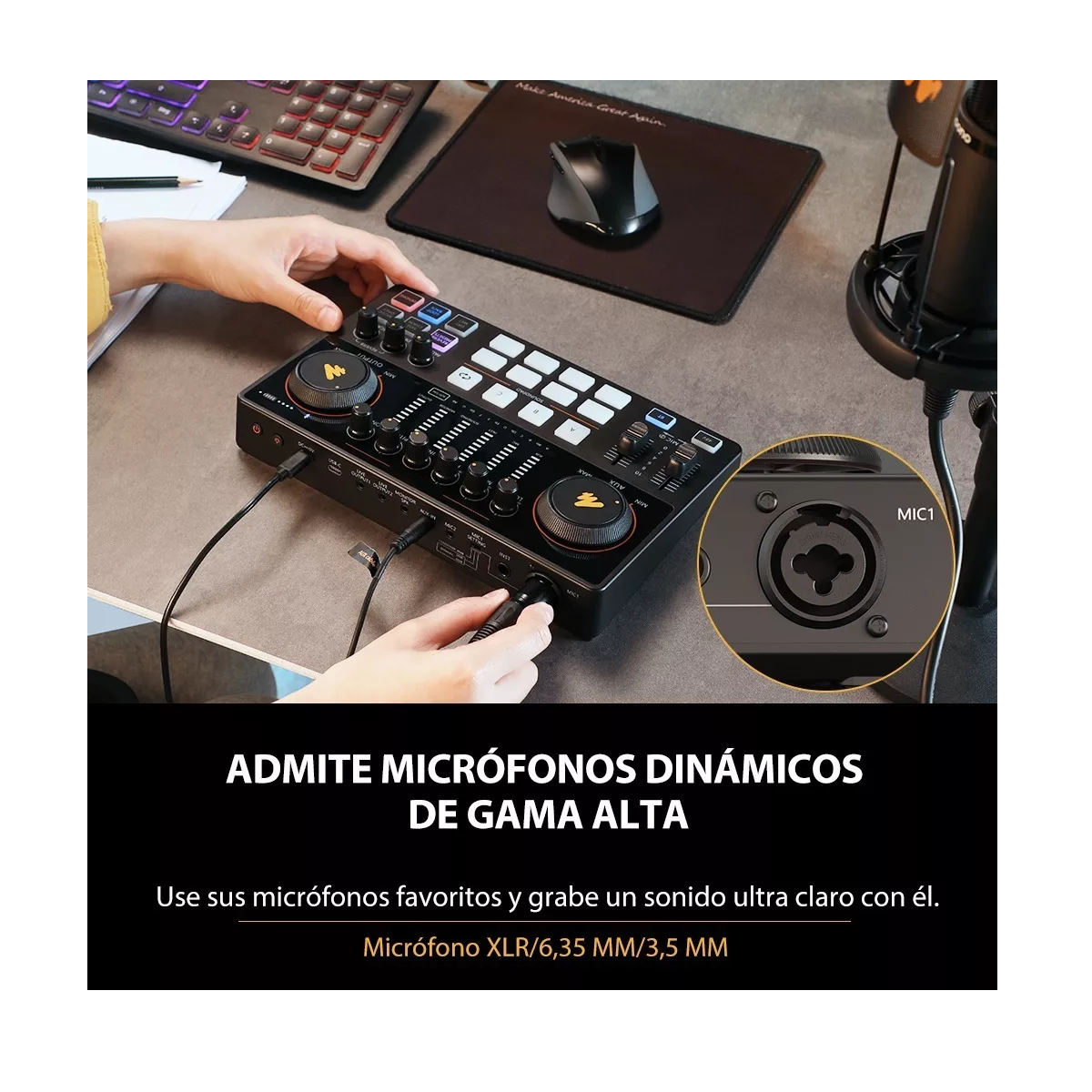 Foto 2 | Mezcladora Interfaz de Audio Eo Safe Imports ESI-10407 Negra