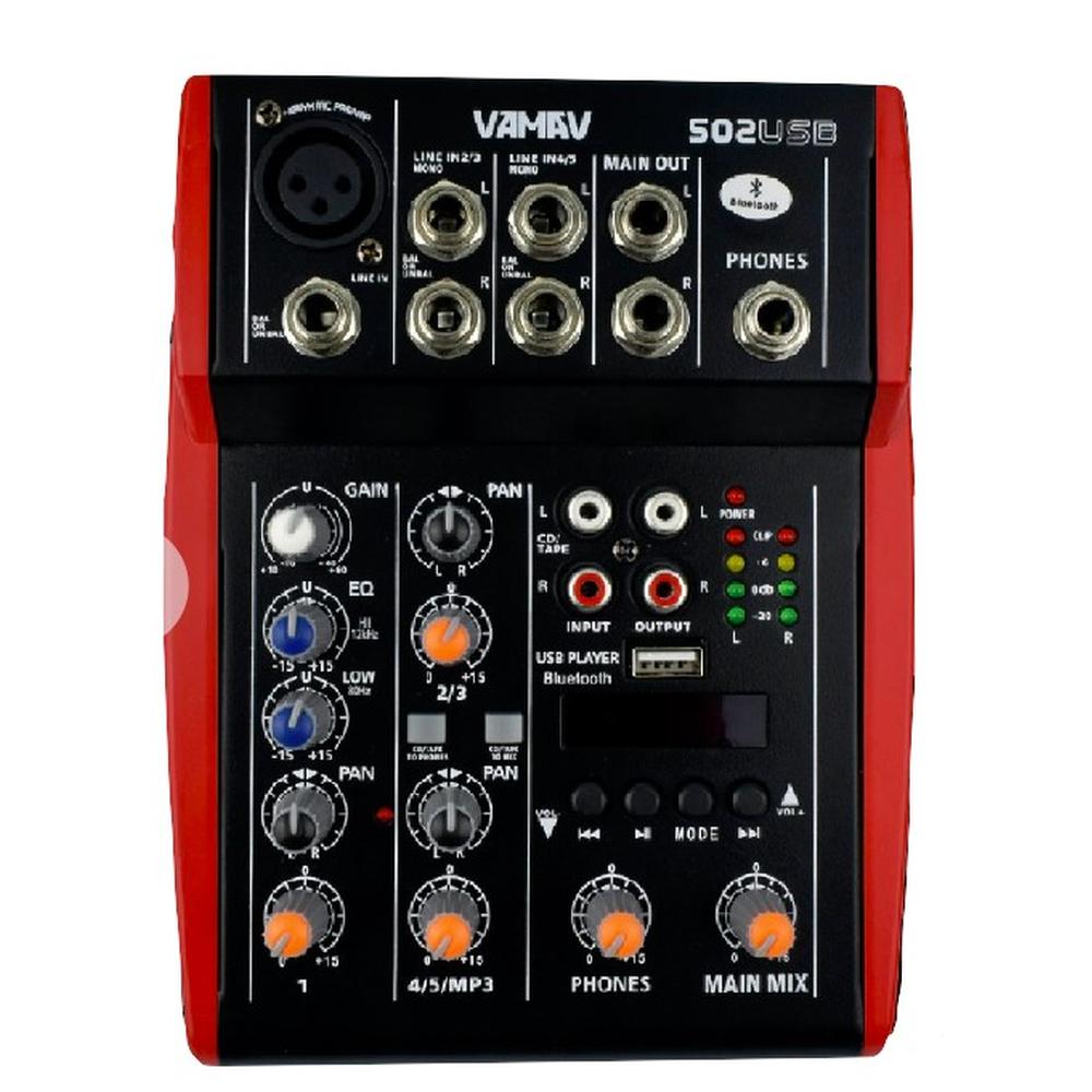 Mezcladora Pasiva VAMAV 5 Entradas Mp3 USB Bluetooth