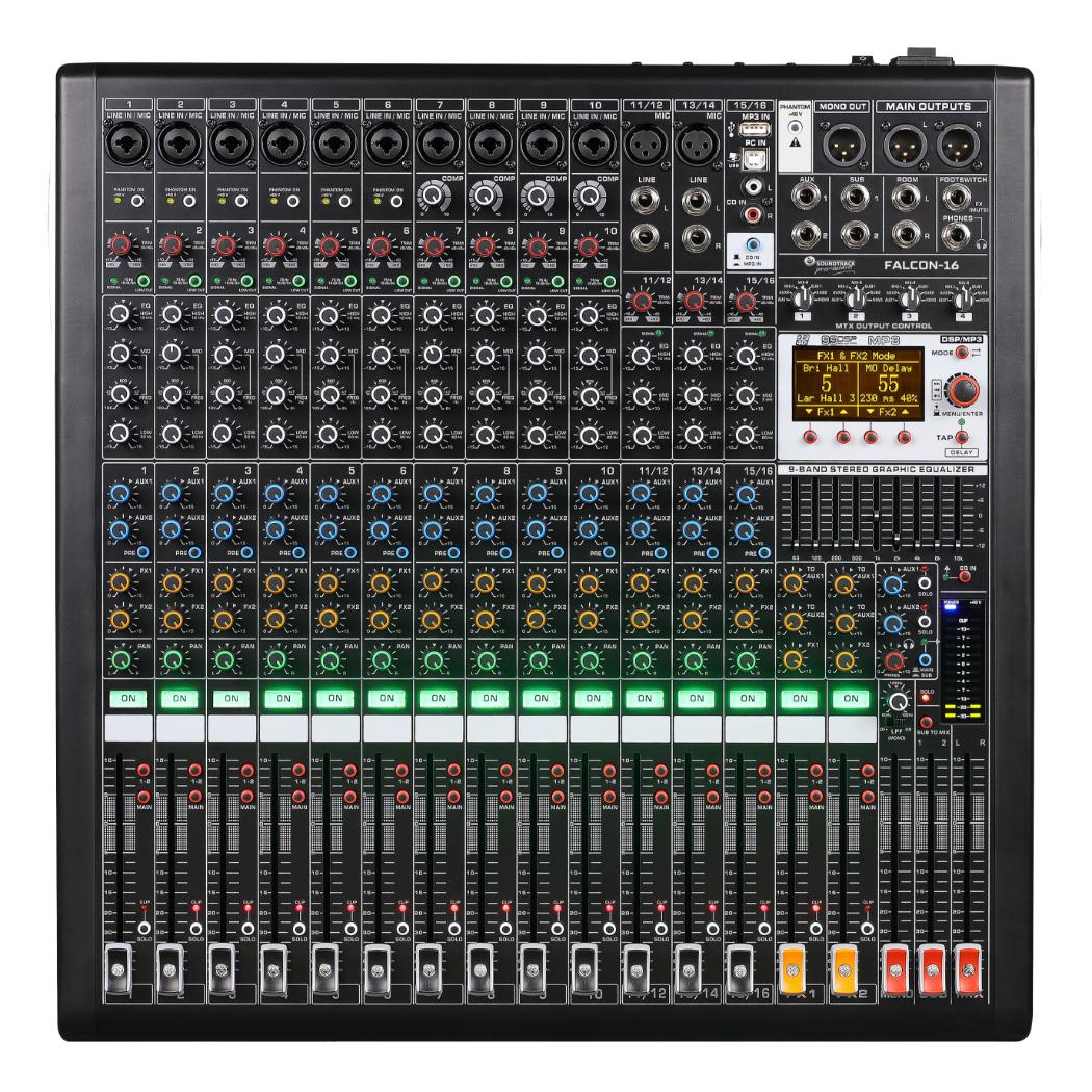Foto 1 | Mezcladora Pasiva Soundtrack Falcon-16, Usb, Bluetooth, 16 Canales, Efx
