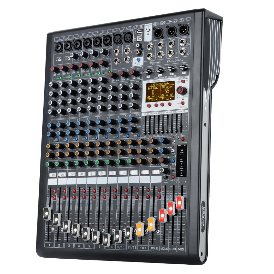 Foto 3 pulgar | Mezcladora Pasiva Soundtrack Falcon-12, Usb,bluetooth, 12 Canales, Efx