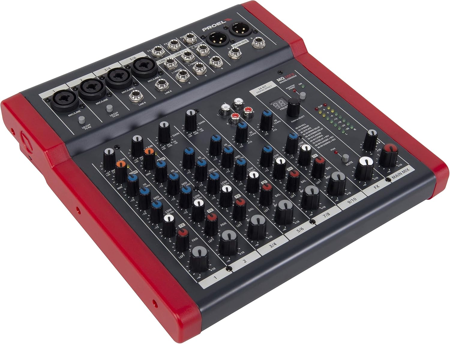 Consola De Audio De 10 Canales Proel  Mq10fx Color Rojo