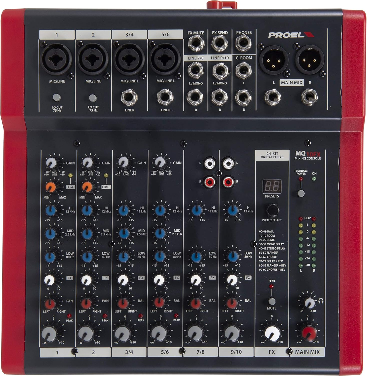 Foto 3 pulgar | Consola De Audio De 10 Canales Proel  Mq10fx Color Rojo