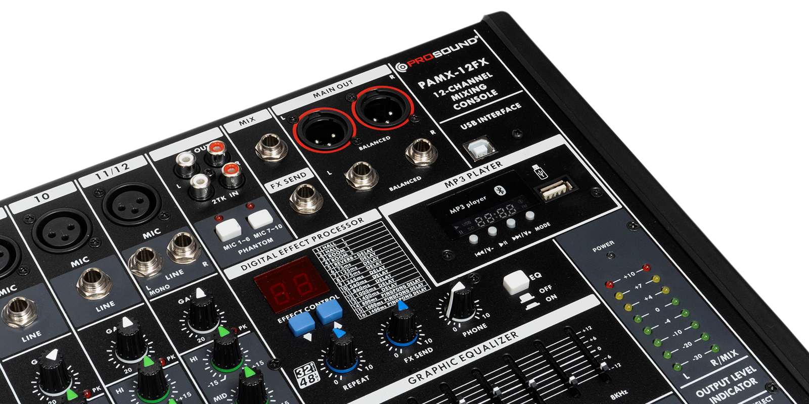 Foto 2 | Mezcladora 12 Canales Bluetooth USB Prosound PAMX-12FX