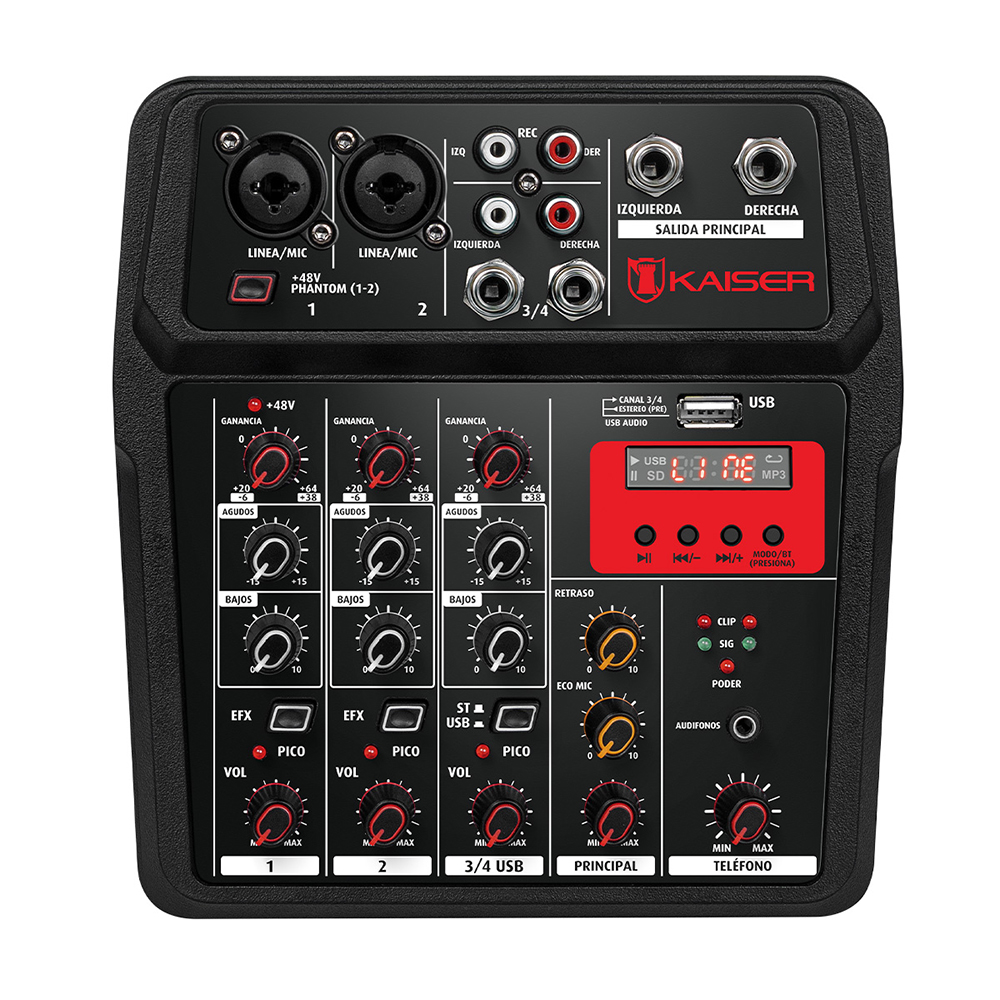Foto 5 | Mezcladora De Audio Kaiser Kmb-4802  4 Canales 15 M