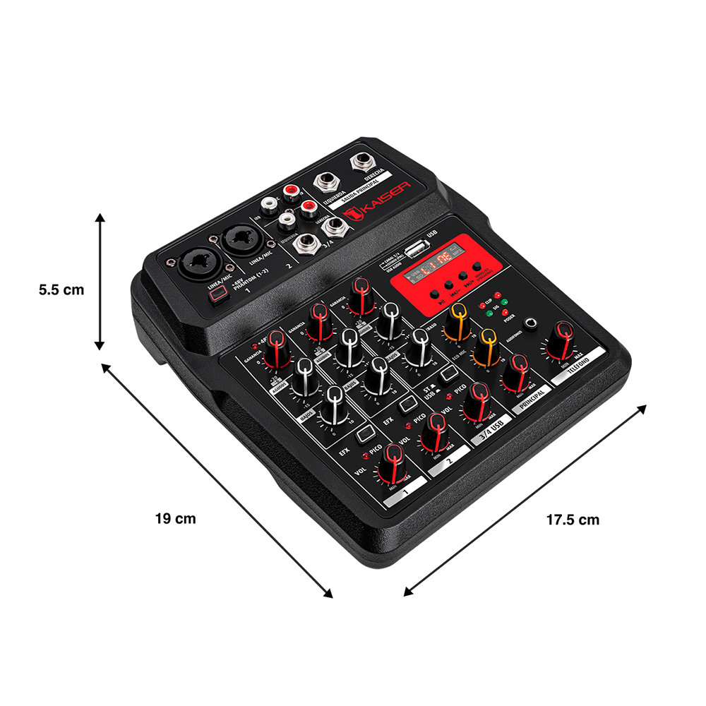 Foto 6 | Mezcladora De Audio Kaiser Kmb-4802  4 Canales 15 M
