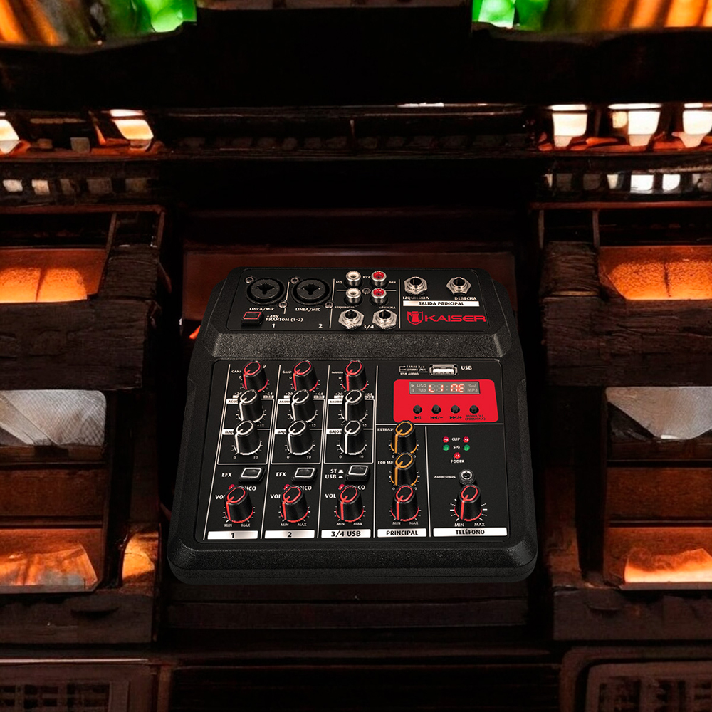 Foto 7 | Mezcladora De Audio Kaiser Kmb-4802  4 Canales 15 M