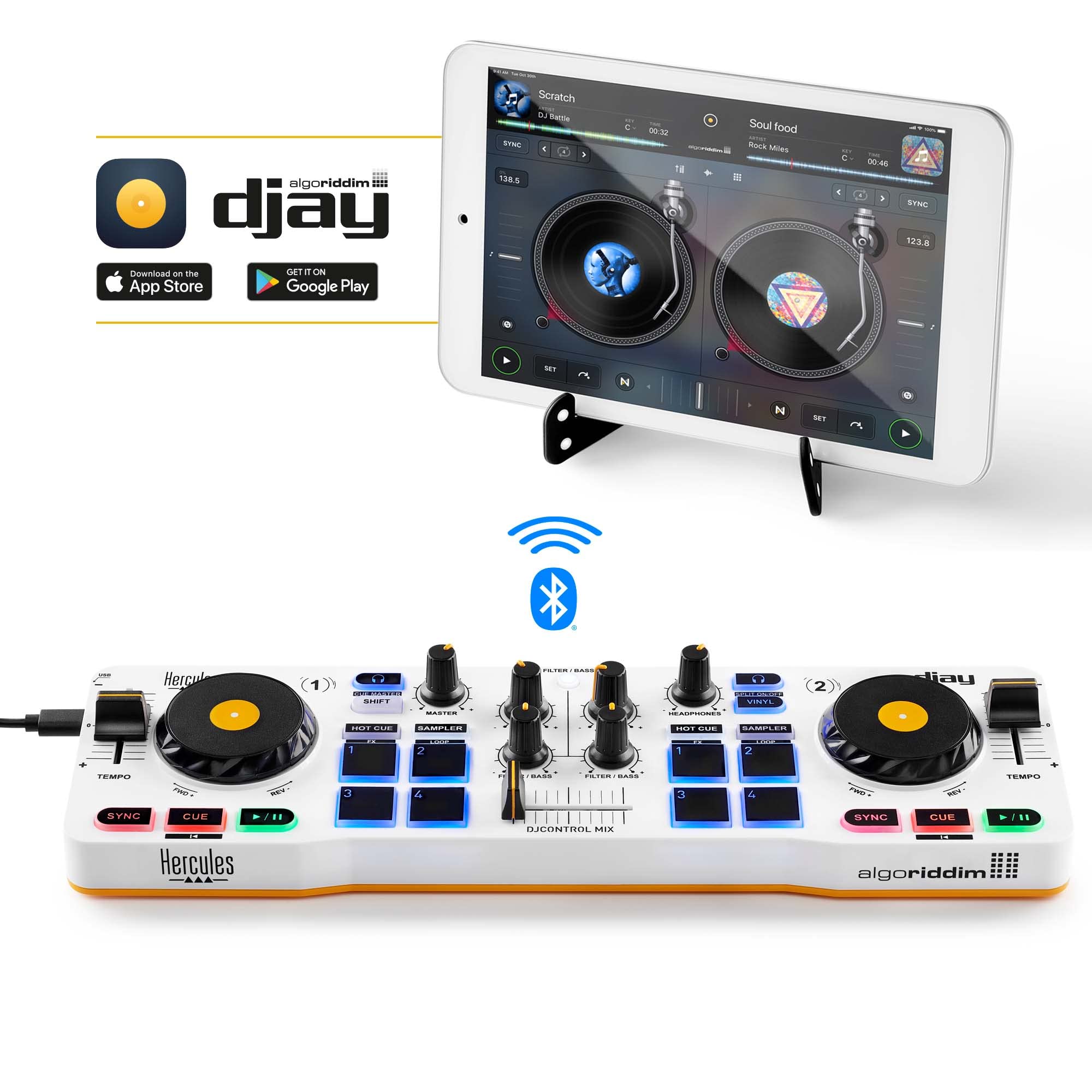 Foto 5 pulgar | Controlador De Dj Hercules Djcontrol Mix Bluetooth Para Smartphone - Venta Internacional.