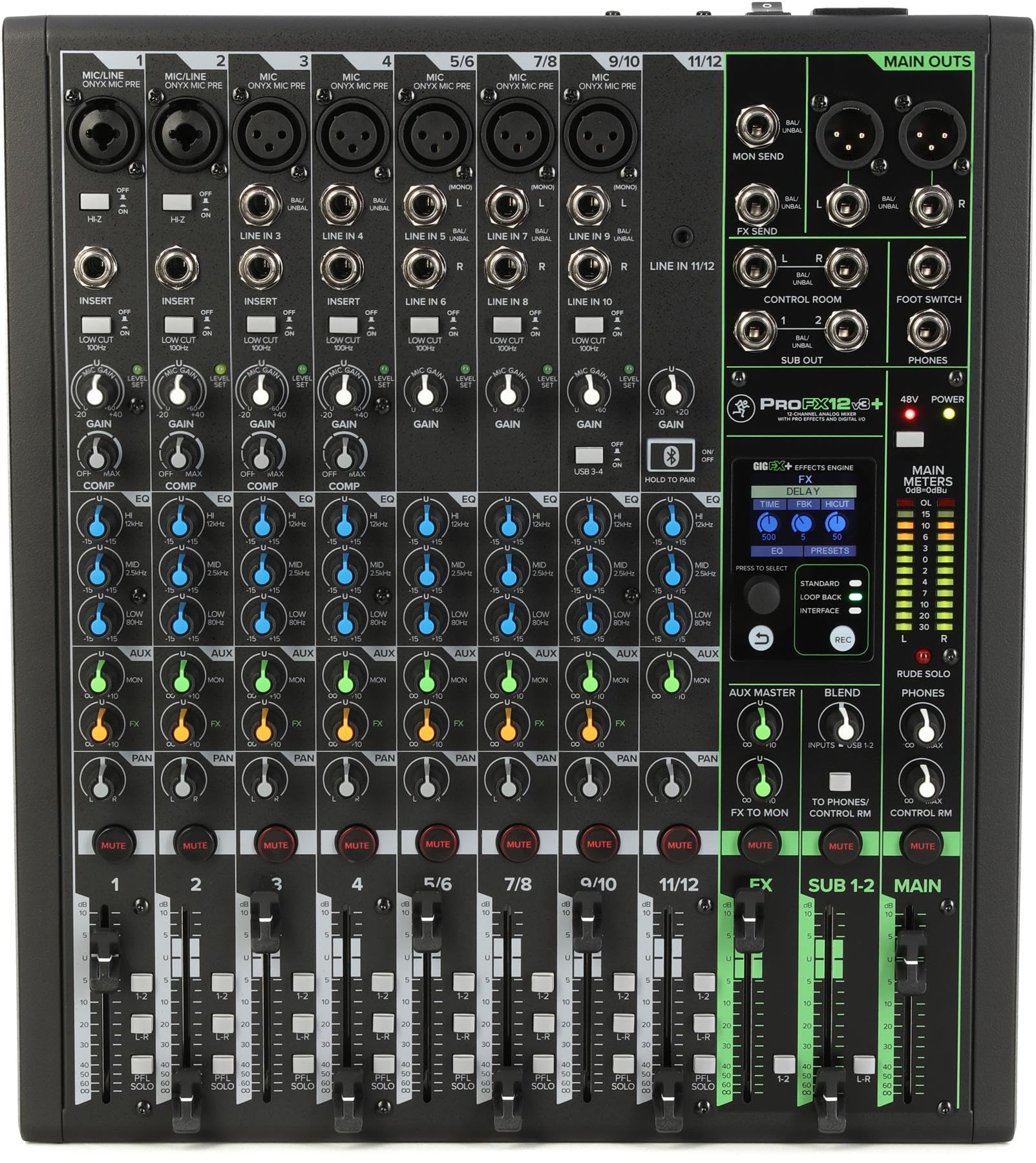 Foto 2 pulgar | Mezclador Mackie Profx12v3+ De 12 Canales Con 7 Preamplificadores De Micrófono Usb-c - Venta Internacional.