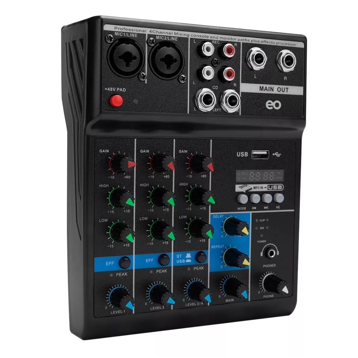 Foto 2 pulgar | Mezcladora 4 Canales Usb Bluetooth Computadora Eo Safe Imports Esi-6413-1 Negro