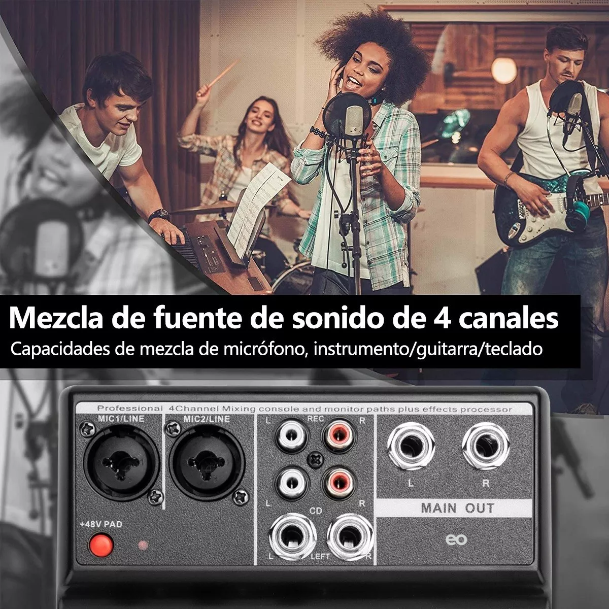Foto 3 pulgar | Mezcladora 4 Canales Usb Bluetooth Computadora Eo Safe Imports Esi-6413-1 Negro