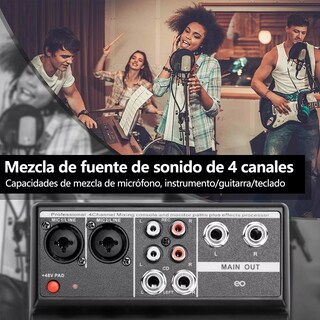 Foto 2 | Mezcladora 4 Canales Usb Bluetooth Computadora Eo Safe Imports Esi-6413-1 Negro