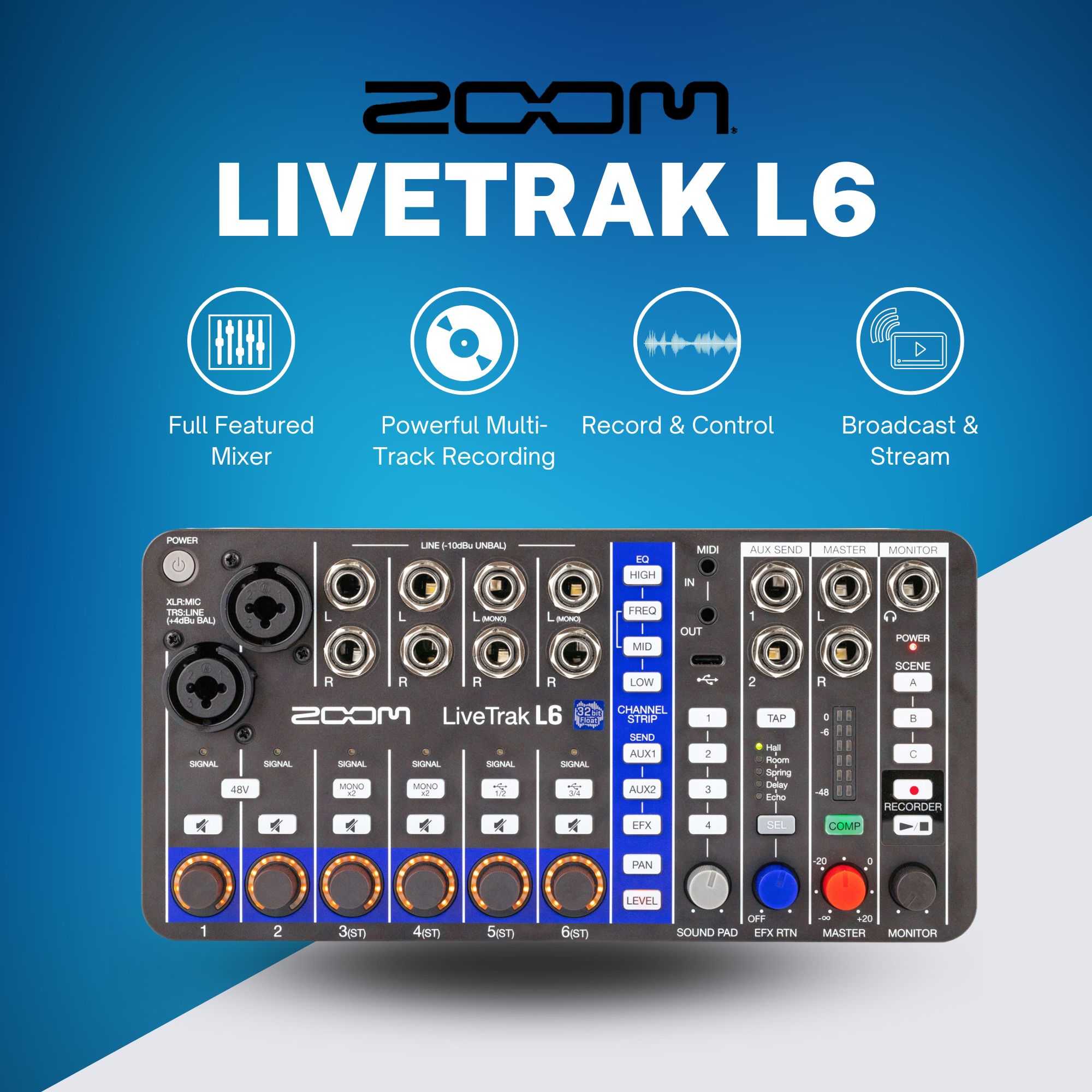Foto 3 | Mezcladora/grabadora Digital Zoom Livetrak L6 Con Paquete De Accesorios - Venta Internacional.