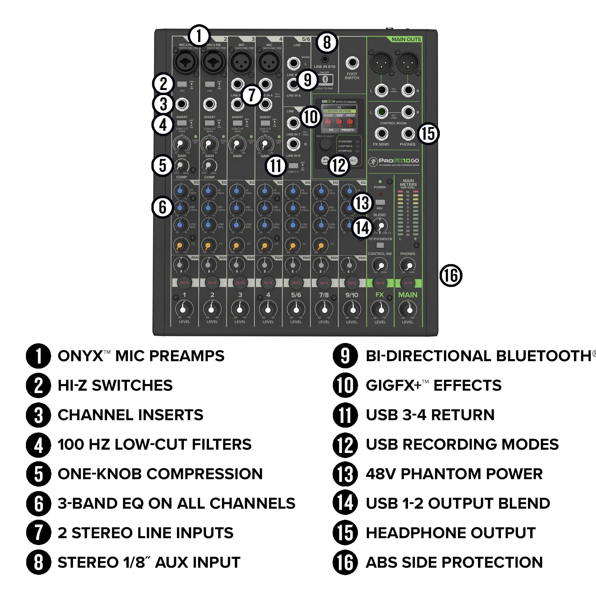 Foto 8 pulgar | Mezclador De 10 Canales Con Batería Mackie Profx10 Go - Venta Internacional.