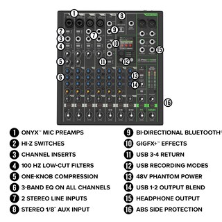 Foto 7 | Mezclador De 10 Canales Con Batería Mackie Profx10 Go - Venta Internacional.