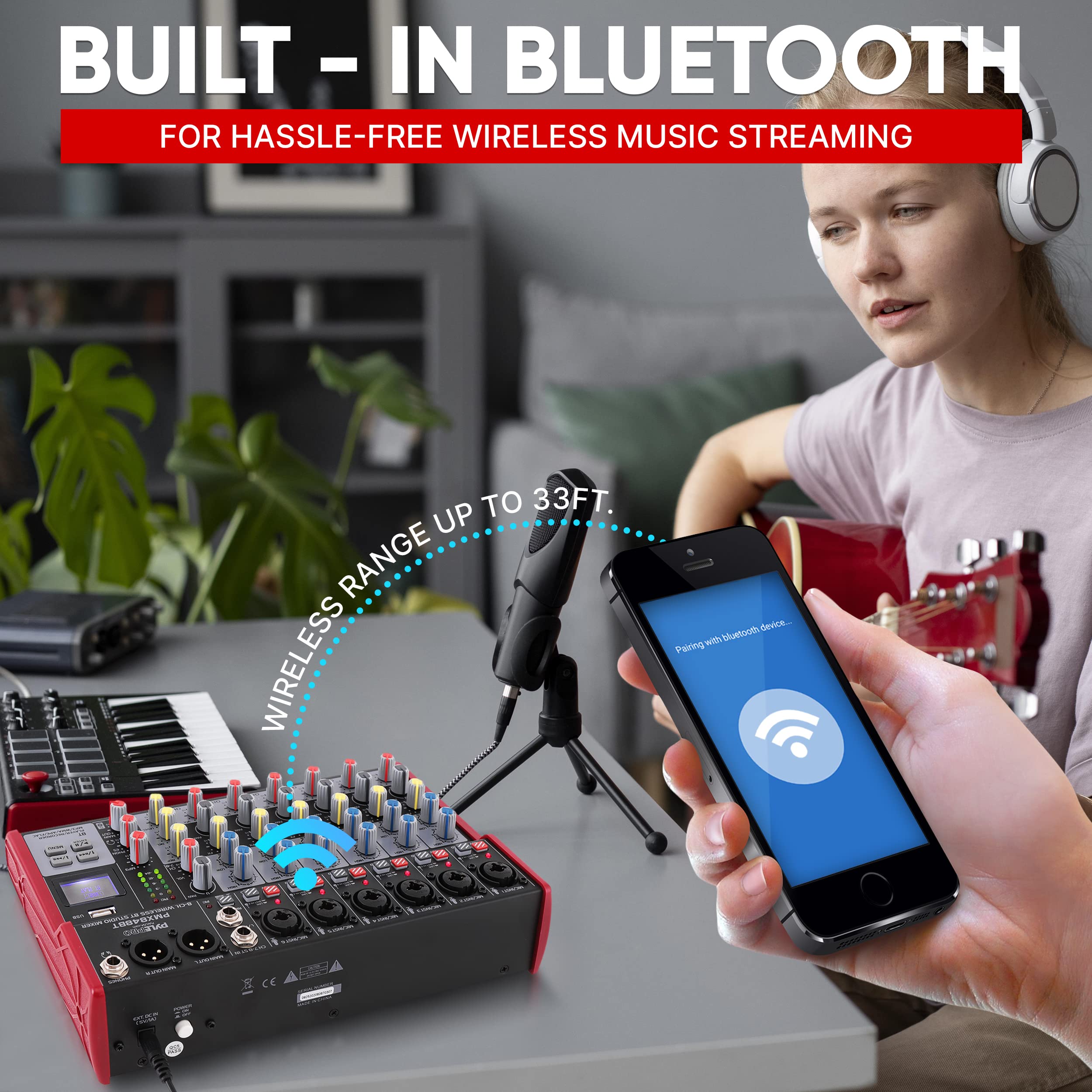 Foto 6 pulgar | Mezclador De Audio Inalámbrico Para Dj Pyle Pmx848bt Bluetooth De 8 Canales - Venta Internacional.