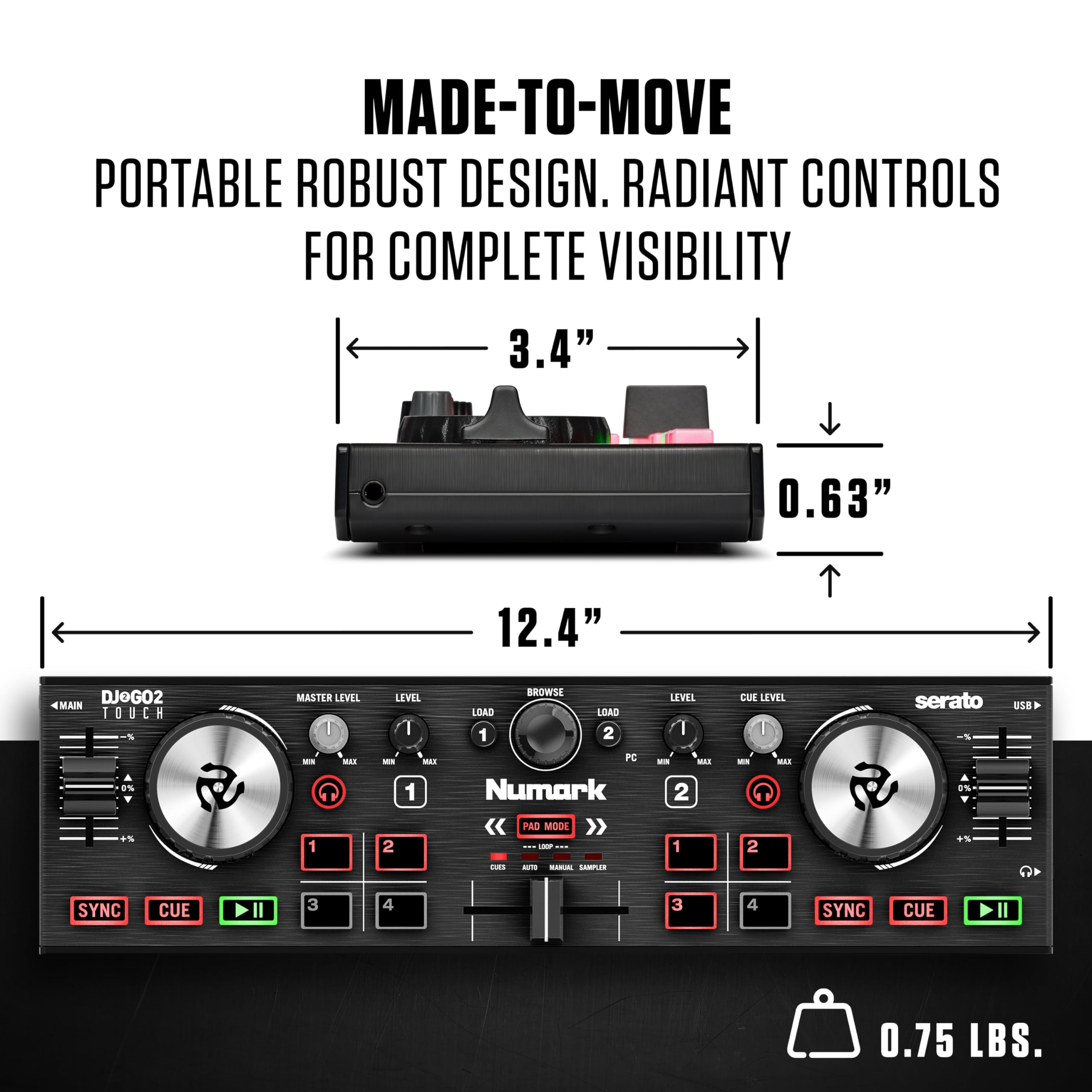 Foto 6 pulgar | Controlador De Dj Numark Dj2go2 Touch 2 Deck Con Serato Dj - Venta Internacional.