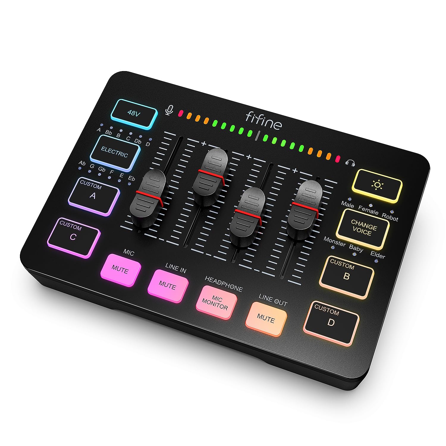 Mezclador De Audio Para Juegos Fifine Sc3 Con Interfaz De Micrófono Xlr Rgb - Venta Internacional.