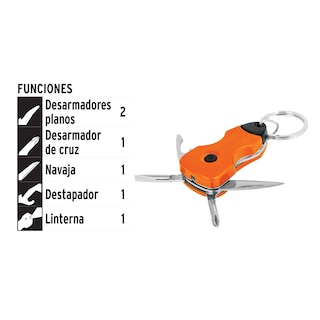 Foto 3 | Llavero Multiherramienta 6 Funciones con Led Truper 13336
