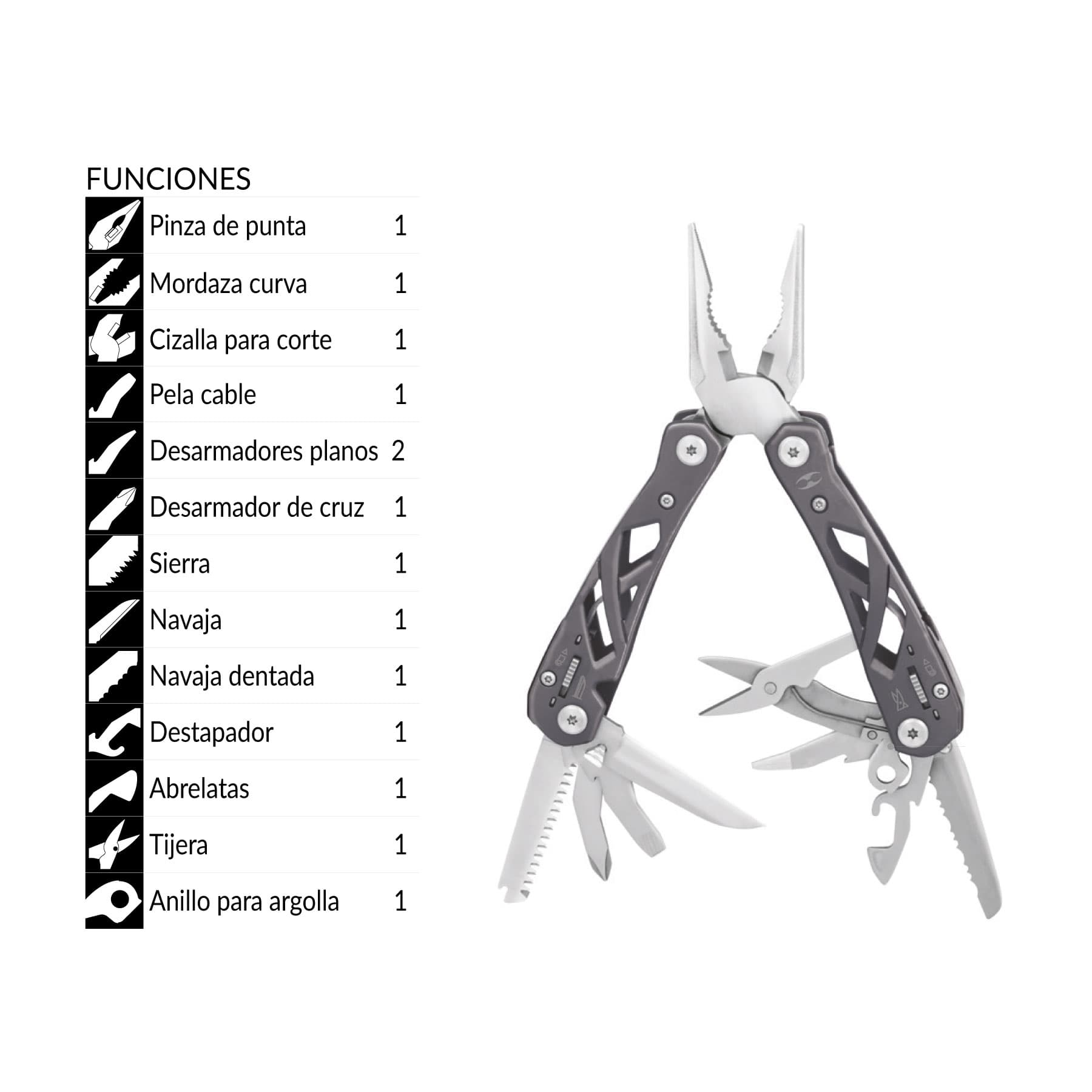 Foto 3 pulgar | Multiherramienta Truper con 14 Funciones