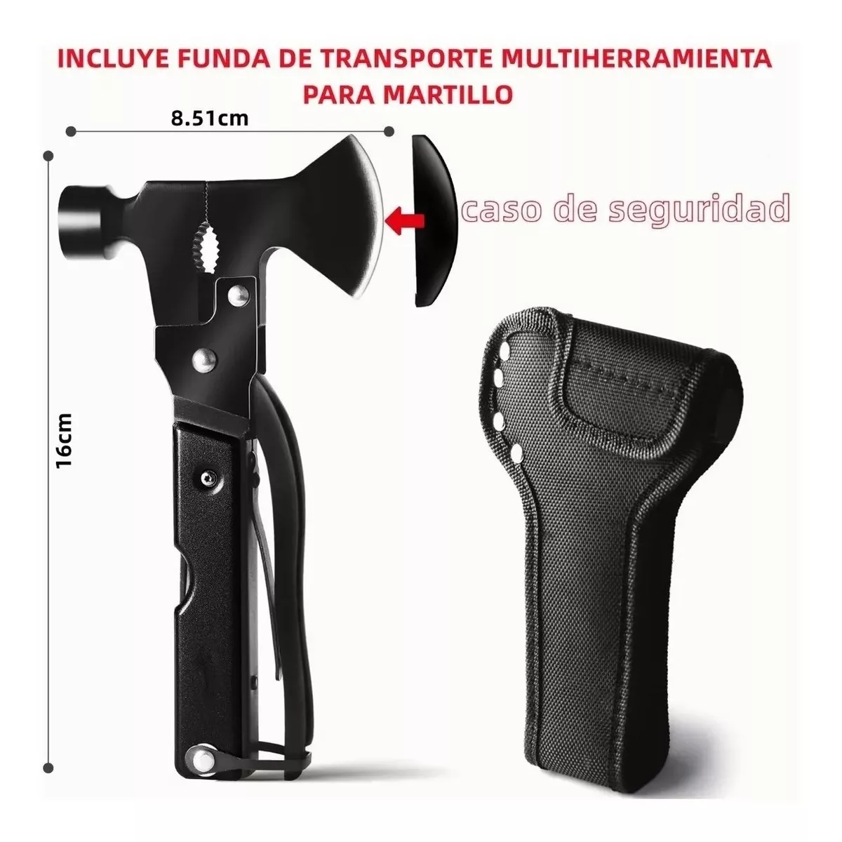 Foto 5 pulgar | Multiherramienta Portátil Eo Safe Imports Esi-6267 14 en 1 con Funda Negro