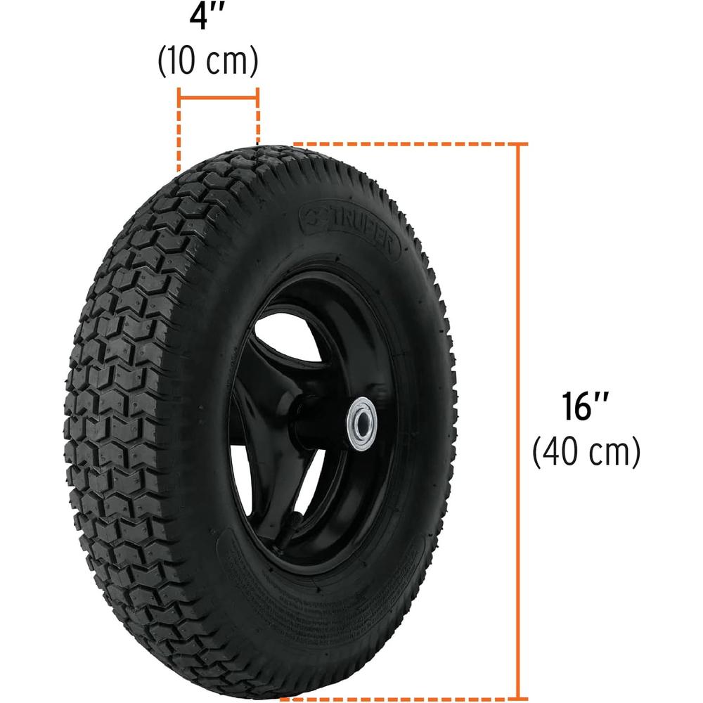 Foto 4 pulgar | Carretilla Concha Plástica Truper 6 Ft3 Neumática Bastidor Tubular