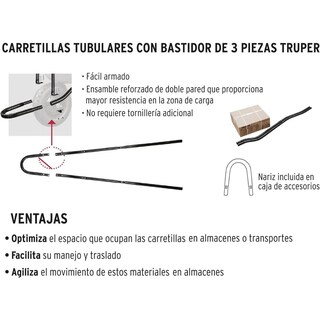 Foto 4 | Carretilla Concha Plástica Truper 6 Ft3 Neumática Bastidor Tubular
