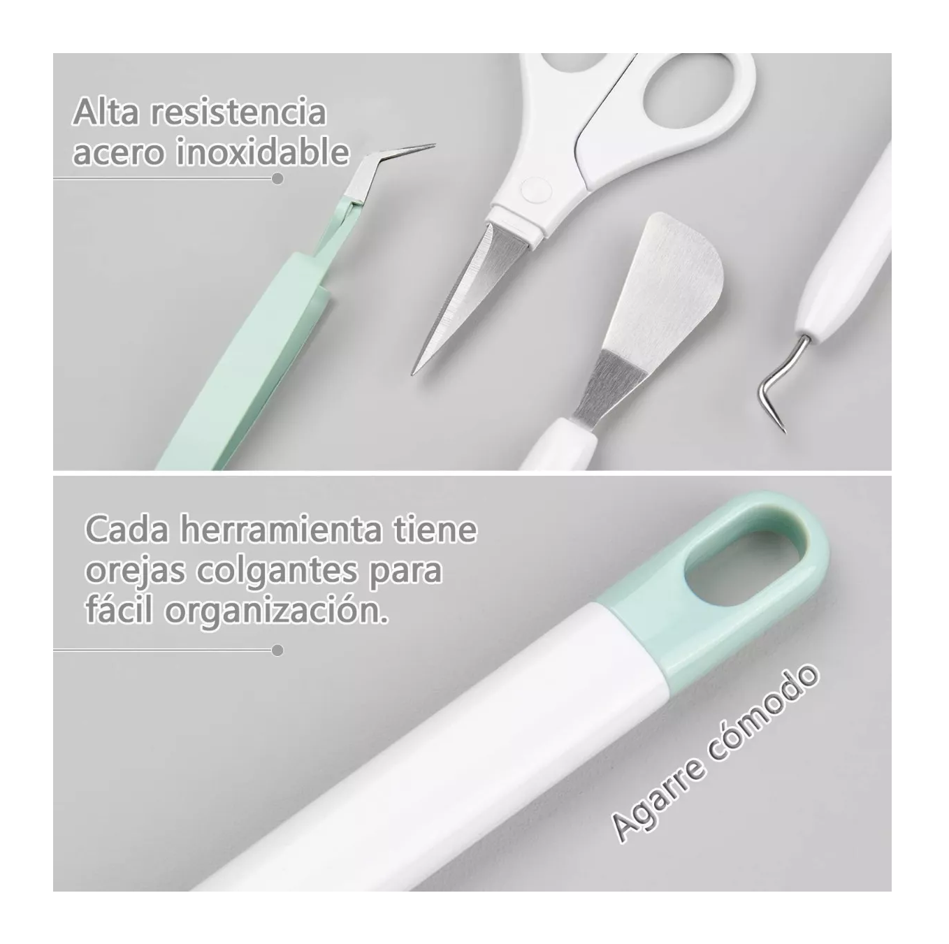 Foto 4 pulgar | Herramientas Para Depilado Belug De Vinilo Para Cricut Cameo 5 Piezas Blanco Con Azul