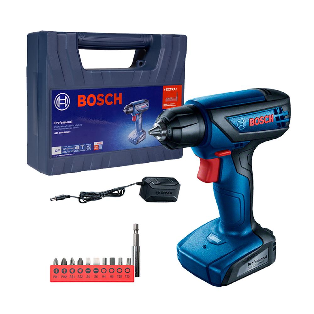 Taladro Atornillador Inalámbrico 12v + Maletín y Kit Bosch