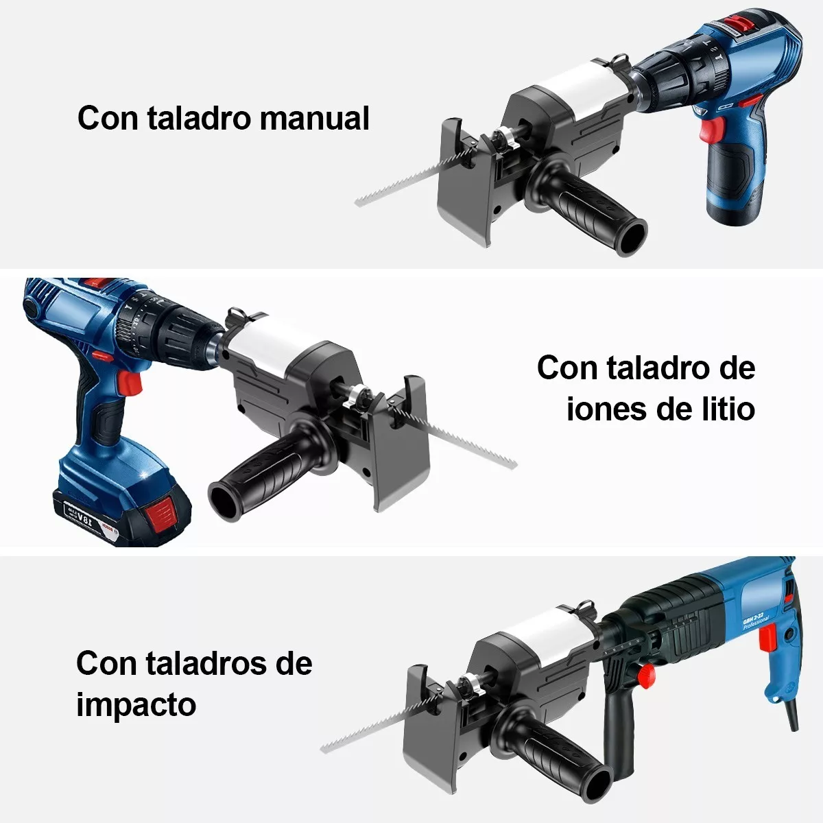 Foto 4 pulgar | Adaptador Taladro Sierra Sable Reciproca Convertidor Cambio  Eo Safe Imports Esi-13103 Negro