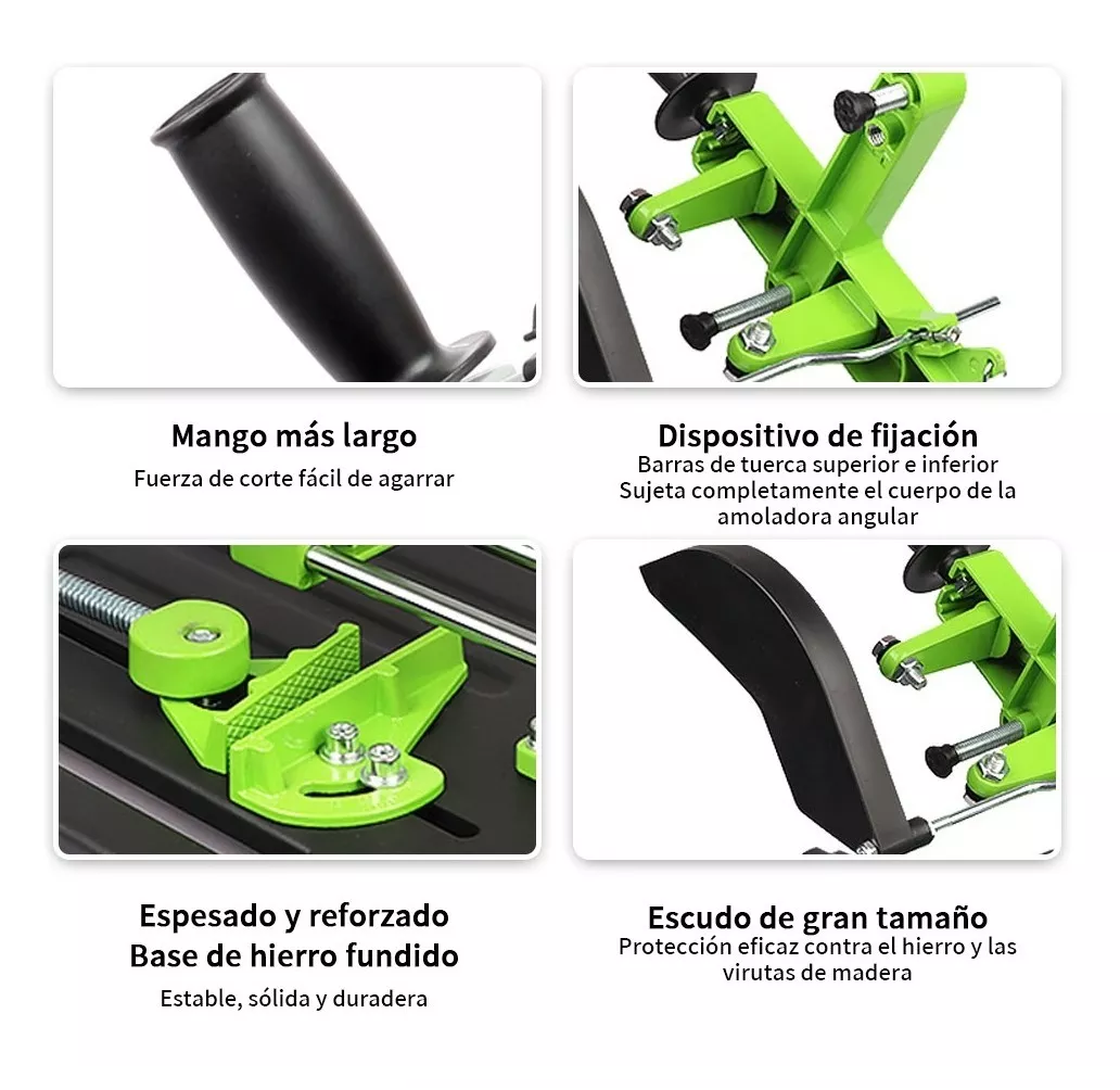 Foto 5 pulgar | Soporte Profesional Para Amoladora Angular Apto Para 100-125 Negro/verde