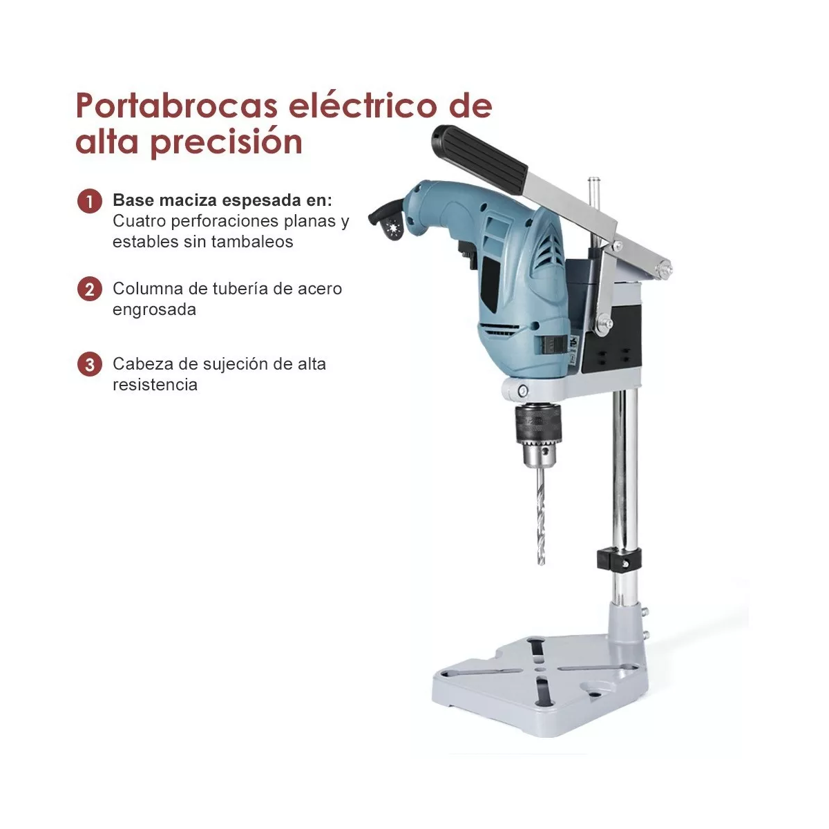 Foto 2 | Soporte de Taladro Vertical con Base De Hierro 0 - 60 Mm