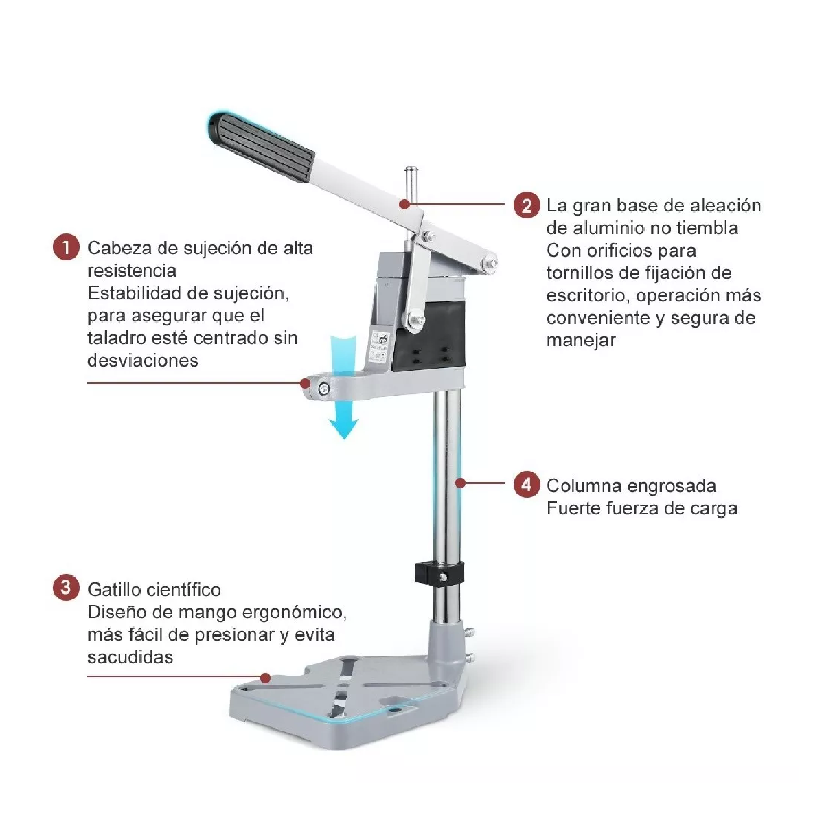 Foto 4 pulgar | Soporte de Taladro Vertical con Base De Hierro 0 - 60 Mm