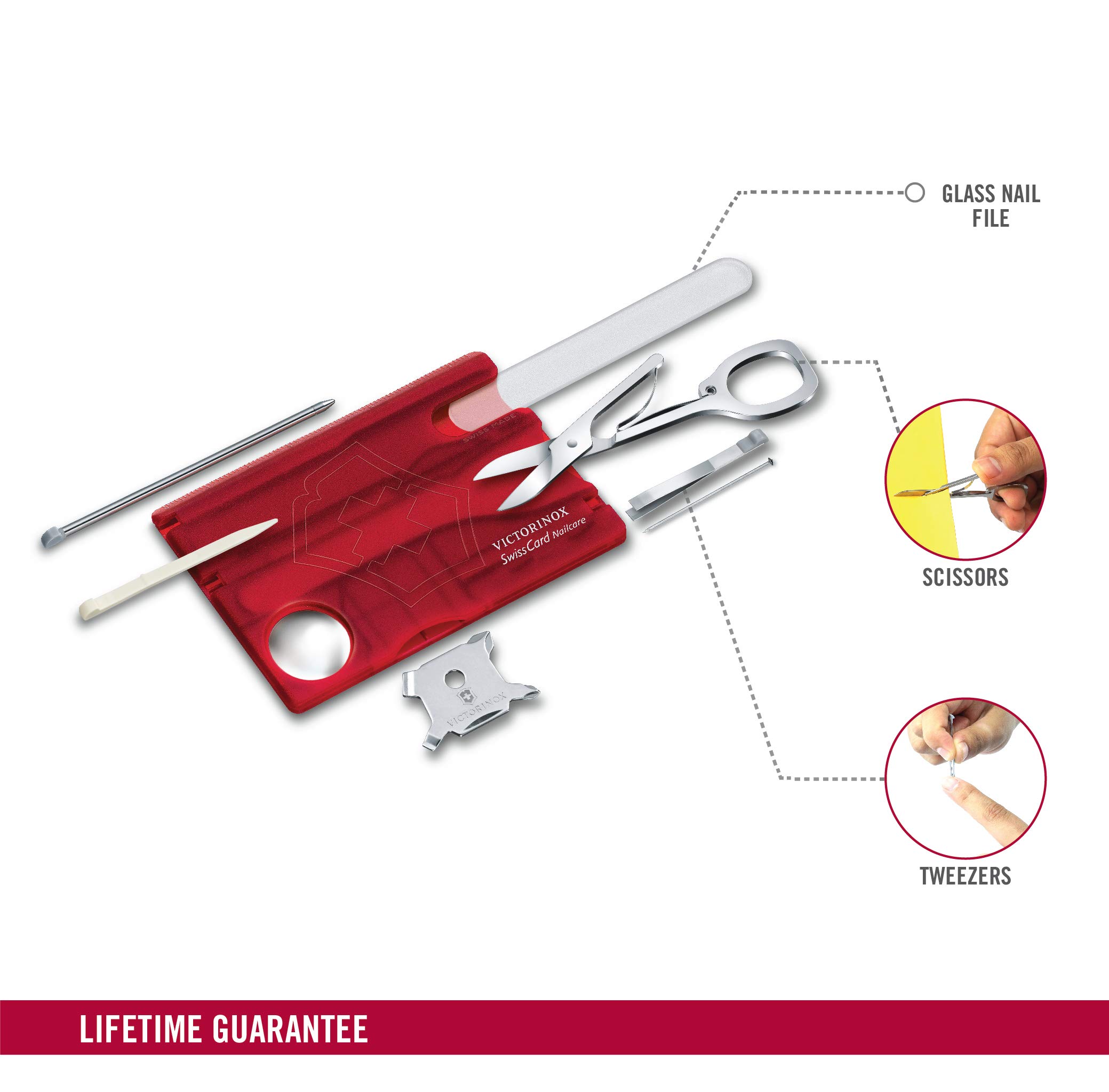 Foto 4 pulgar | Multitool Victorinox Swisscard Nailcare 13 Functions Ruby - Venta Internacional.