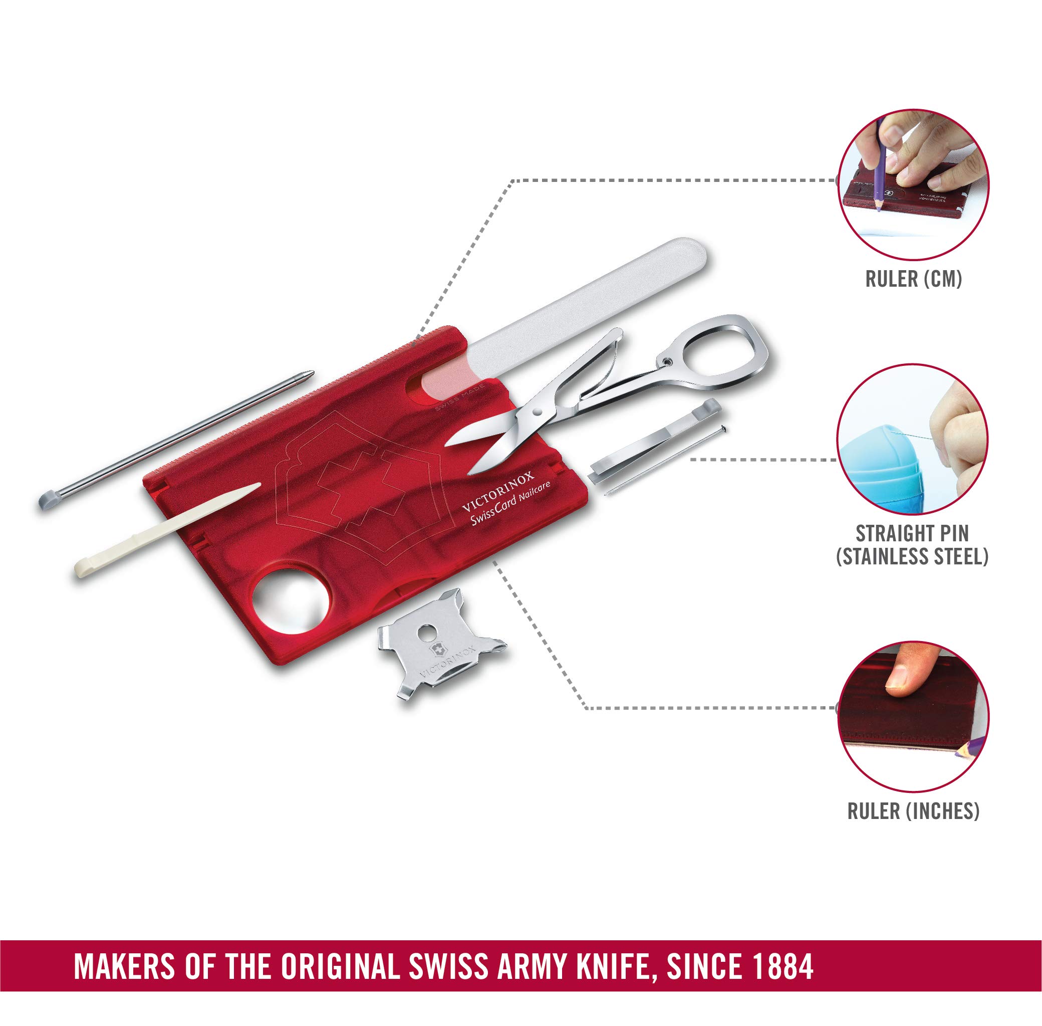 Foto 5 pulgar | Multitool Victorinox Swisscard Nailcare 13 Functions Ruby - Venta Internacional.