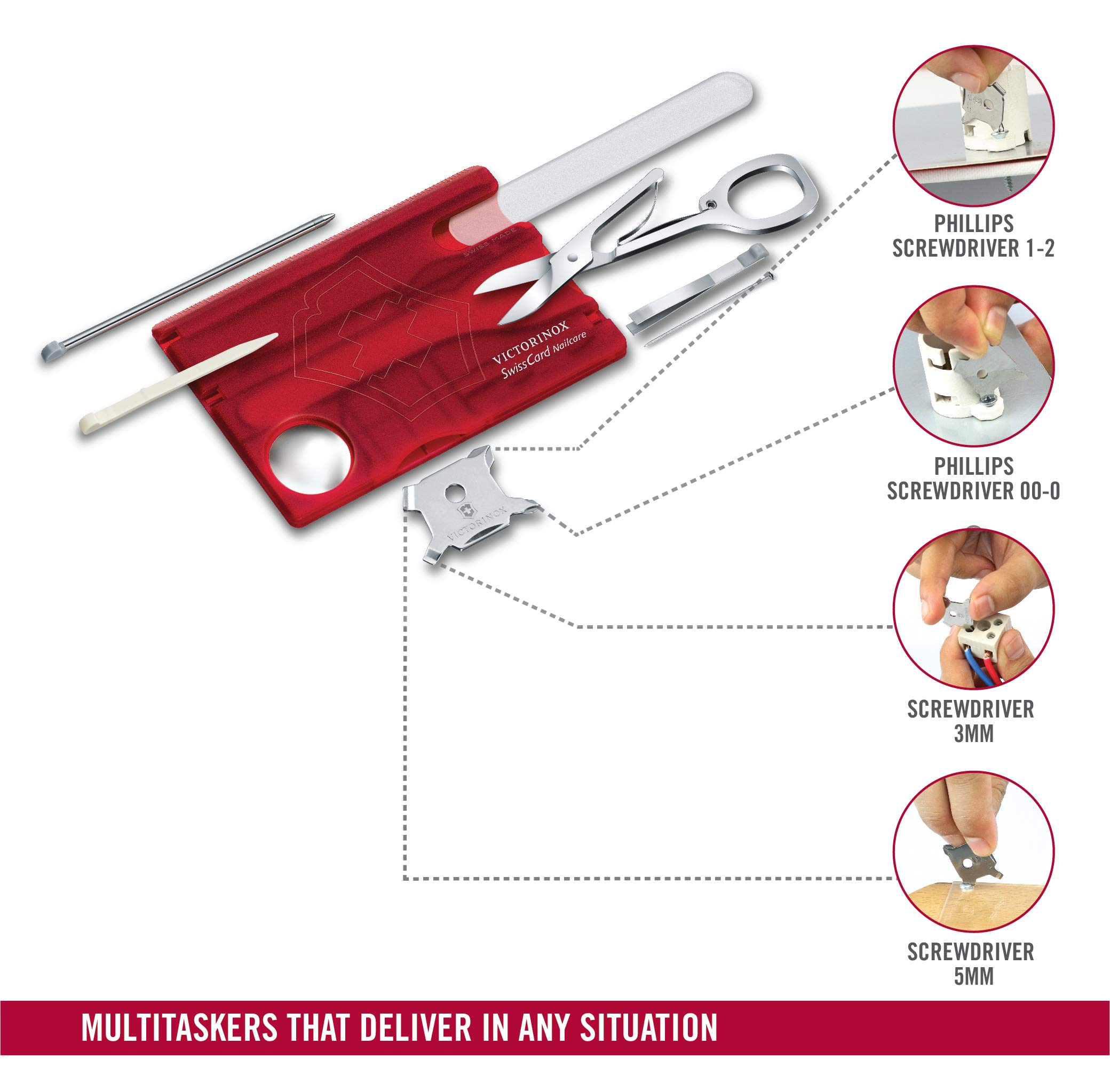 Foto 6 pulgar | Multitool Victorinox Swisscard Nailcare 13 Functions Ruby - Venta Internacional.