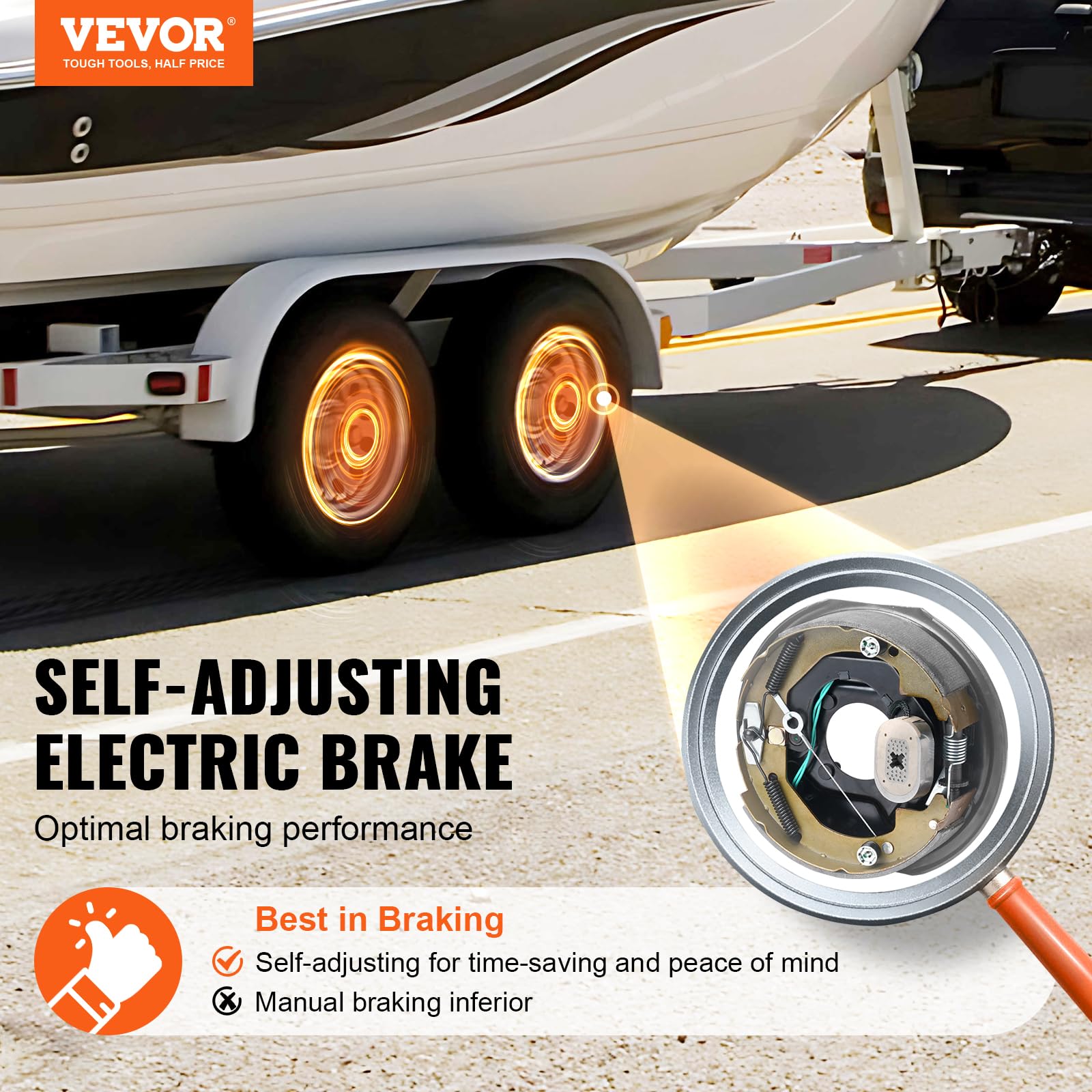Foto 3 pulgar | Conjunto De Freno De Remolque Eléctrico Vevor 10x2-1/4 Para 3500 Libras - Venta Internacional.