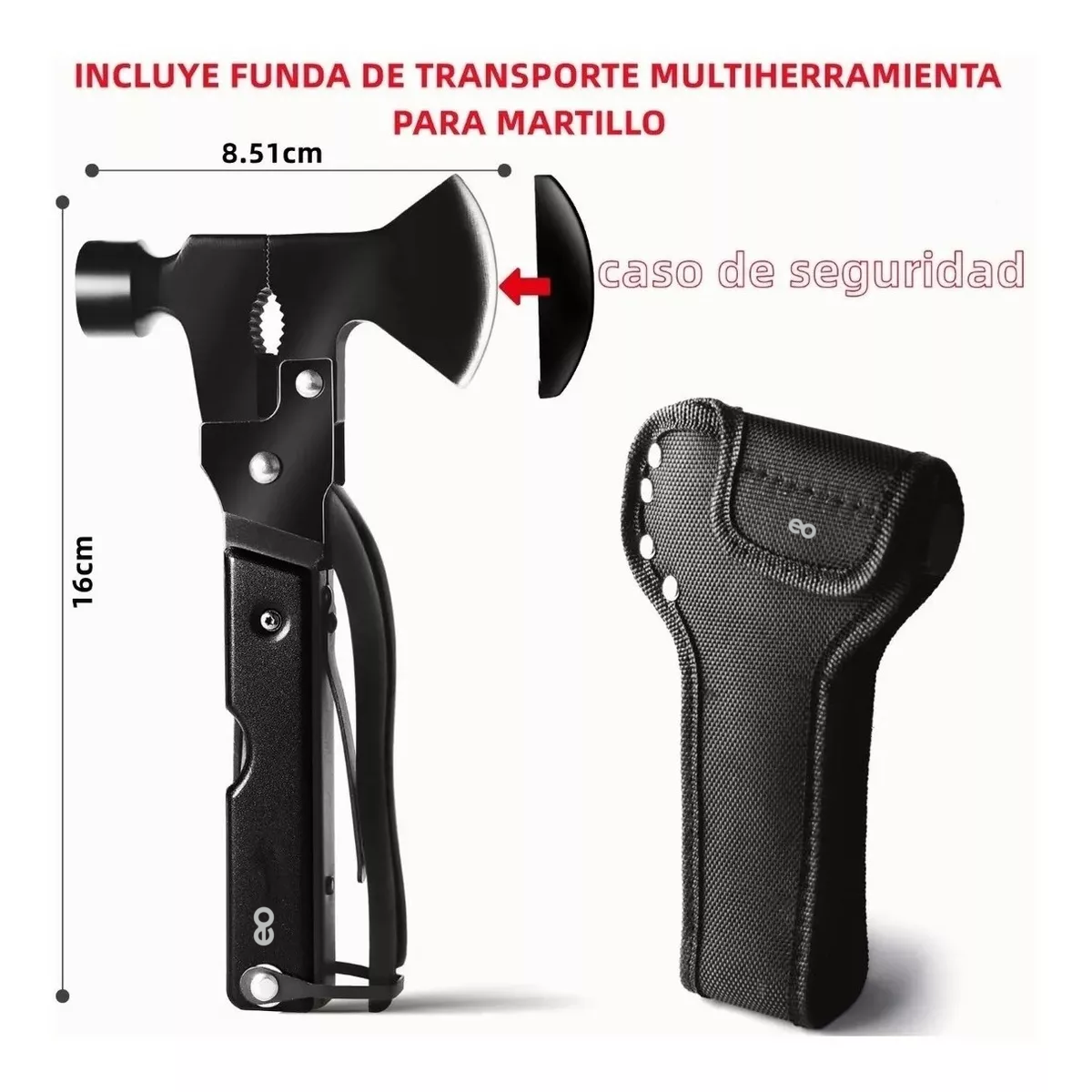 Foto 5 pulgar | Multiherramienta Portatil 14 En 1 Con Funda Eo Safe Imports Esi-6267-1 Negro