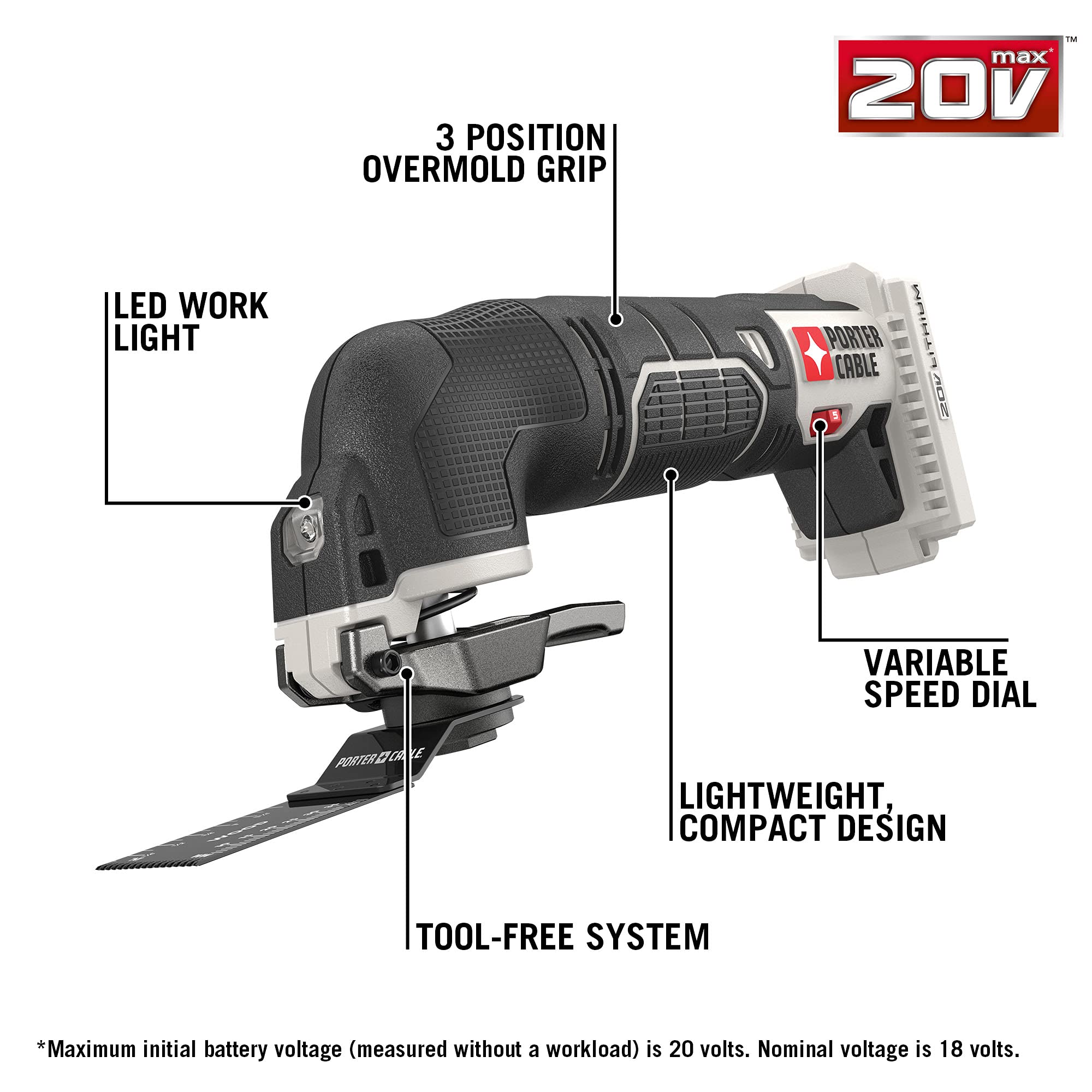 Foto 3 pulgar | Herramienta Oscilante Porter-cable 20v Max* Pcc710b Con 11 Accesorios - Venta Internacional.