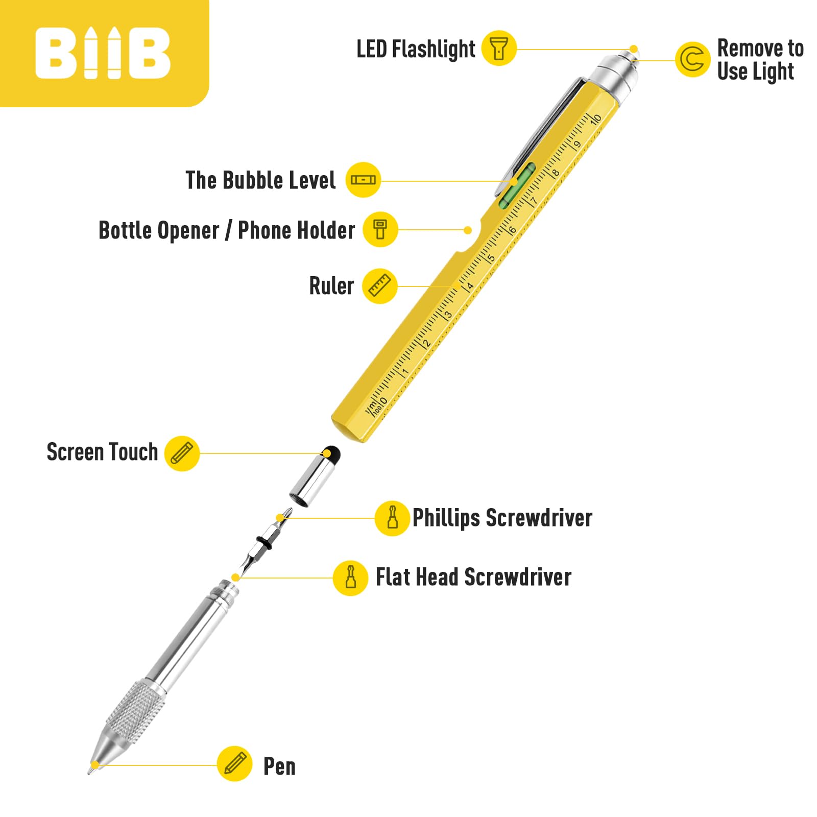 Foto 5 pulgar | Bolígrafo Multiherramienta BIIB 9 en 1 para Adultos + Accesorios - Venta Internacional