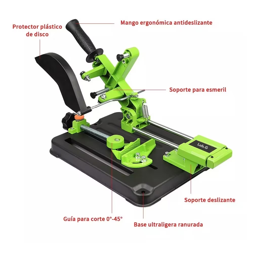 Foto 2 | Soporte Profesional Para Amoladora Angular Lab.g Apto Para 100-125 Negro/verde
