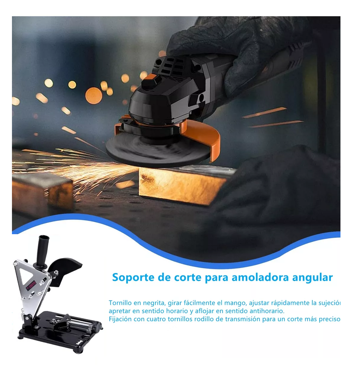 Foto 4 | Soporte Esmeril Angular Amoladora Corte Diametro 100 A 125 Belug Negro/gris